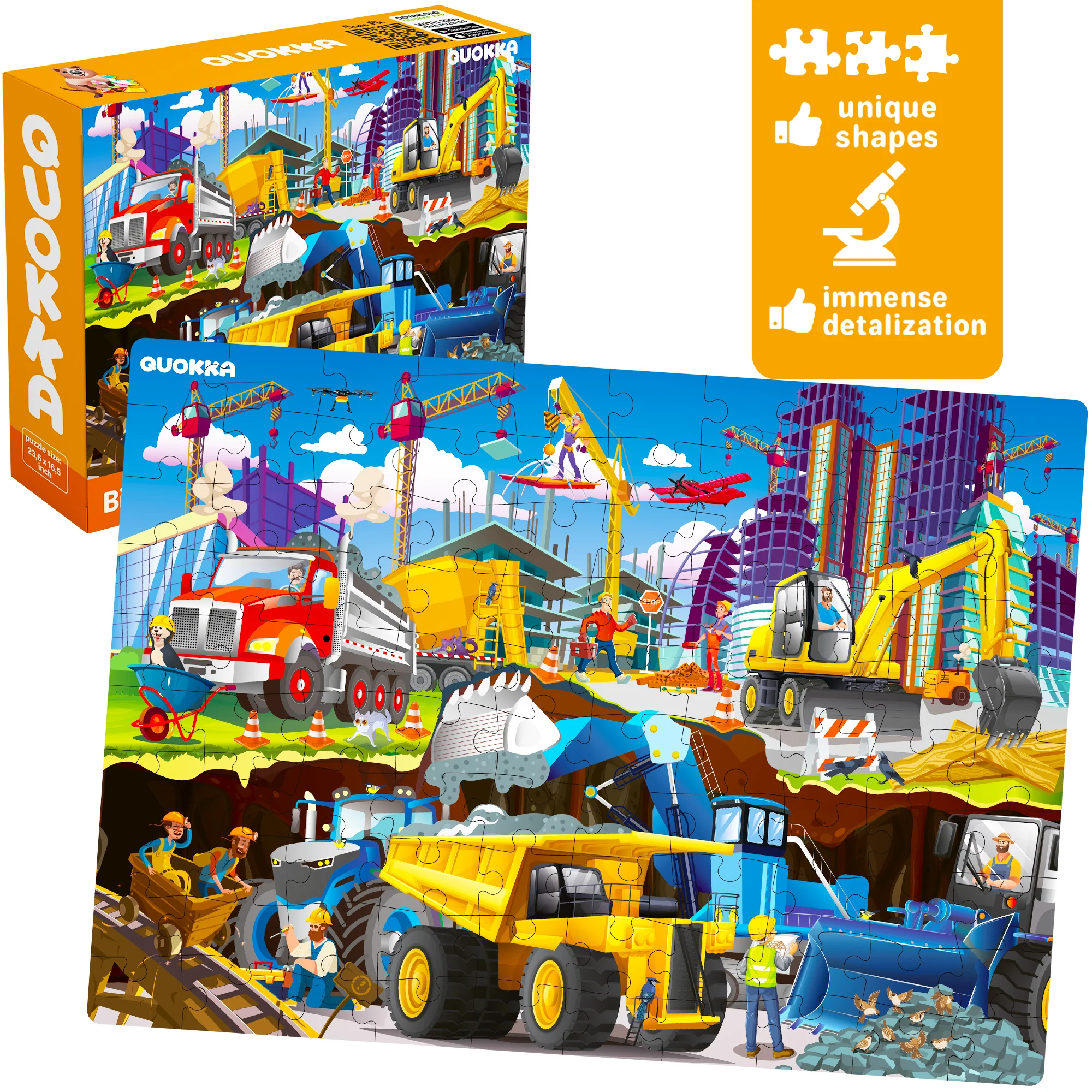 100 Pcs Floor Puzzles for Kids | Pirates, Constructions & Dragons - Image 3