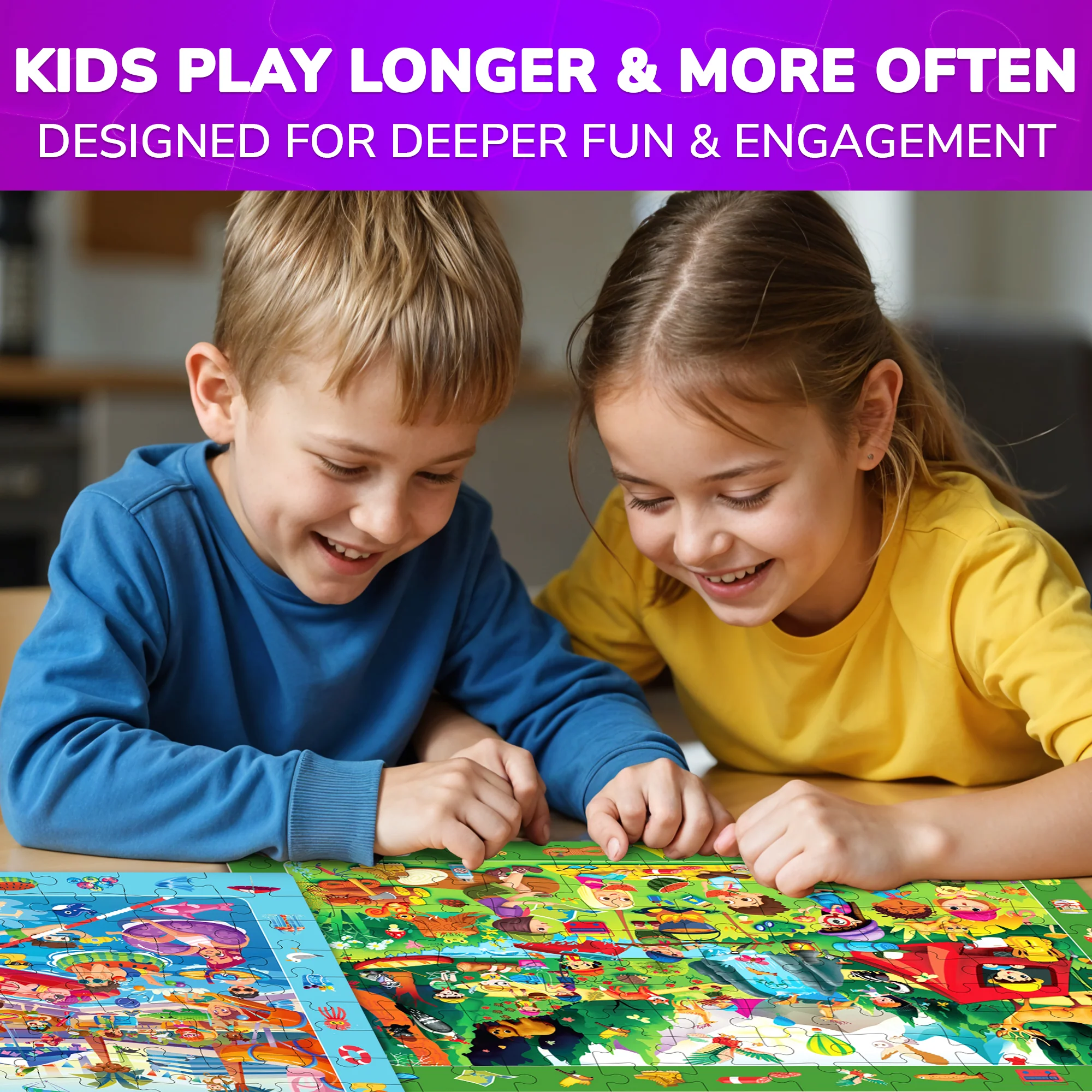 100 Piece Search & Find Puzzles for Kids with Kids Center - Image 4