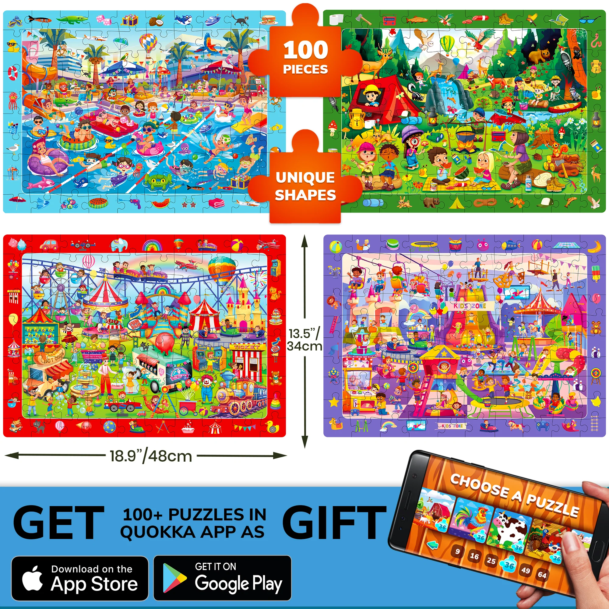 100 Piece Search & Find Puzzles for Kids with Kids Center - Image 5