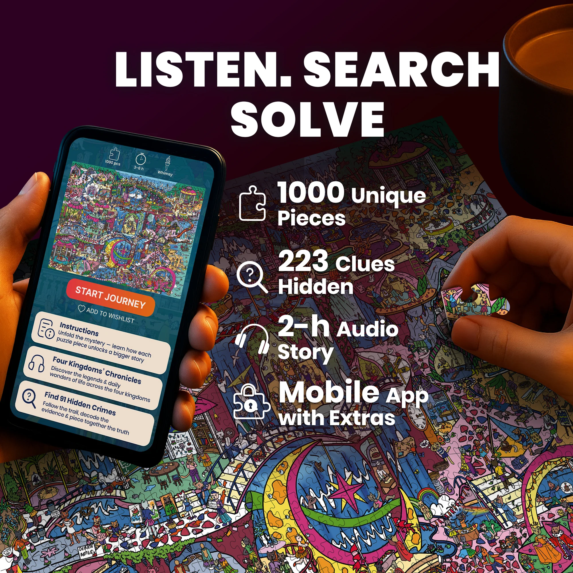 1000 Pcs Puzzle for Adults with Hidden Tasks | Blush Lotus Kingdom - Image 6