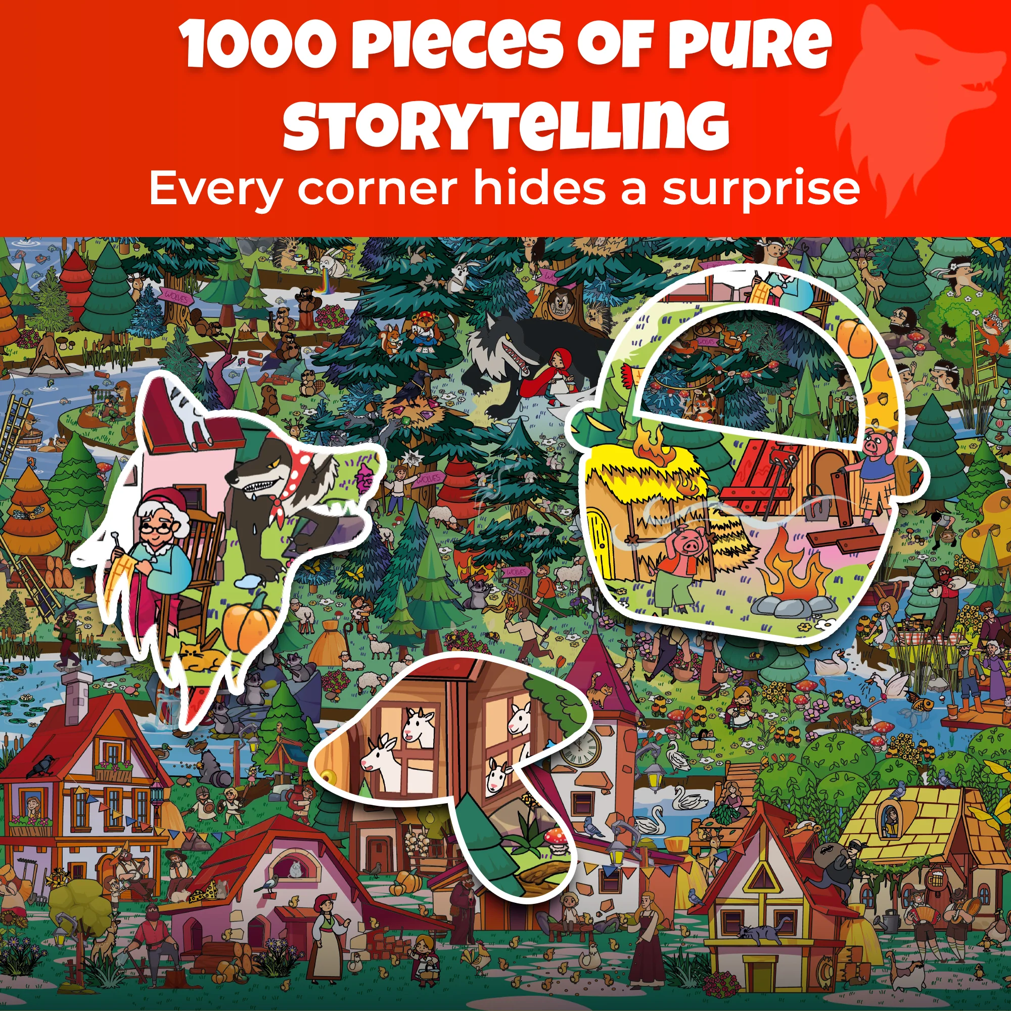 1000 Pcs Puzzle for Adults with Hidden Tasks | Red Riding Hood - Image 3