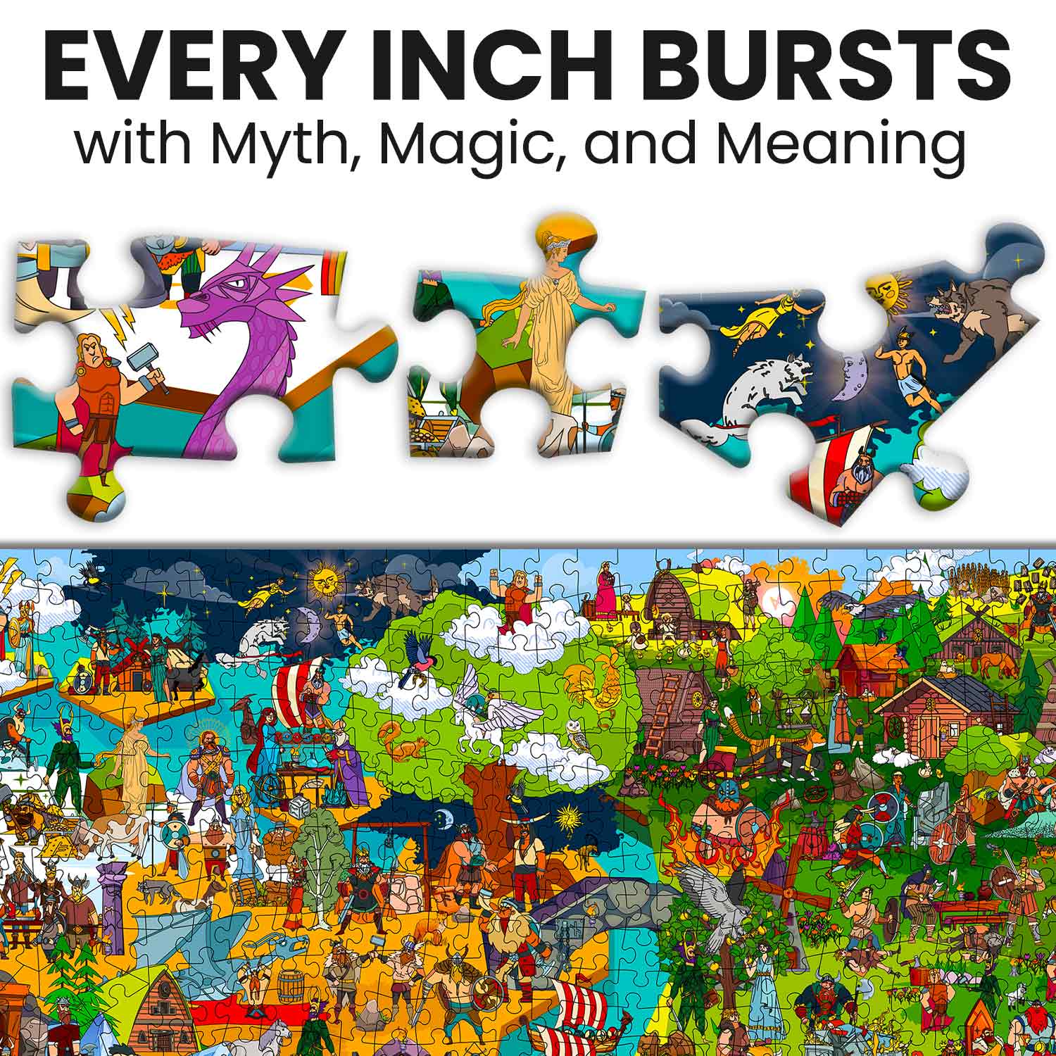 1000 Piece Puzzle for Adults With Hidden Tasks | Norse Gods - Image 4
