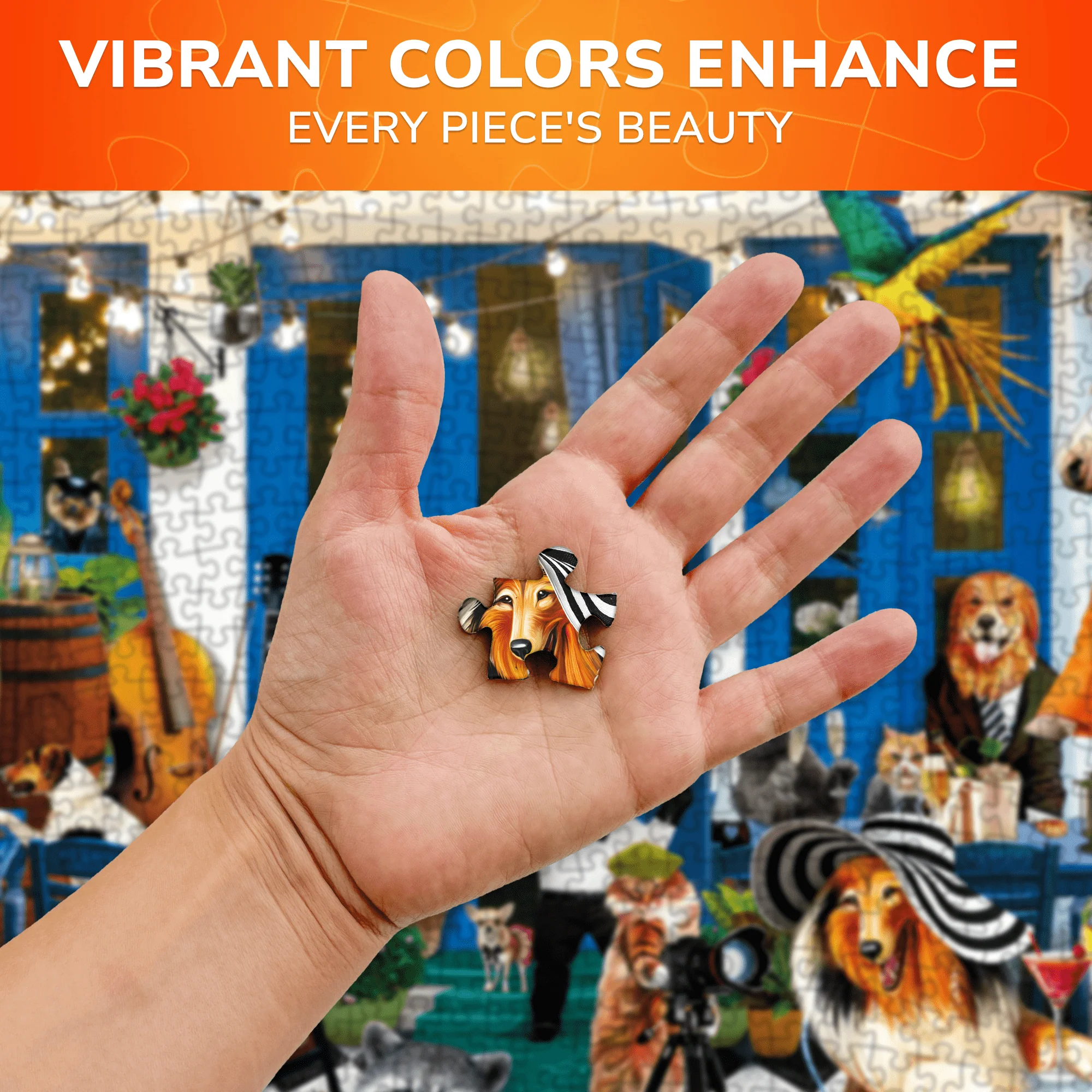 1000 Pcs Jigsaw Puzzle for Adults | Animals in Cafe - Image 4