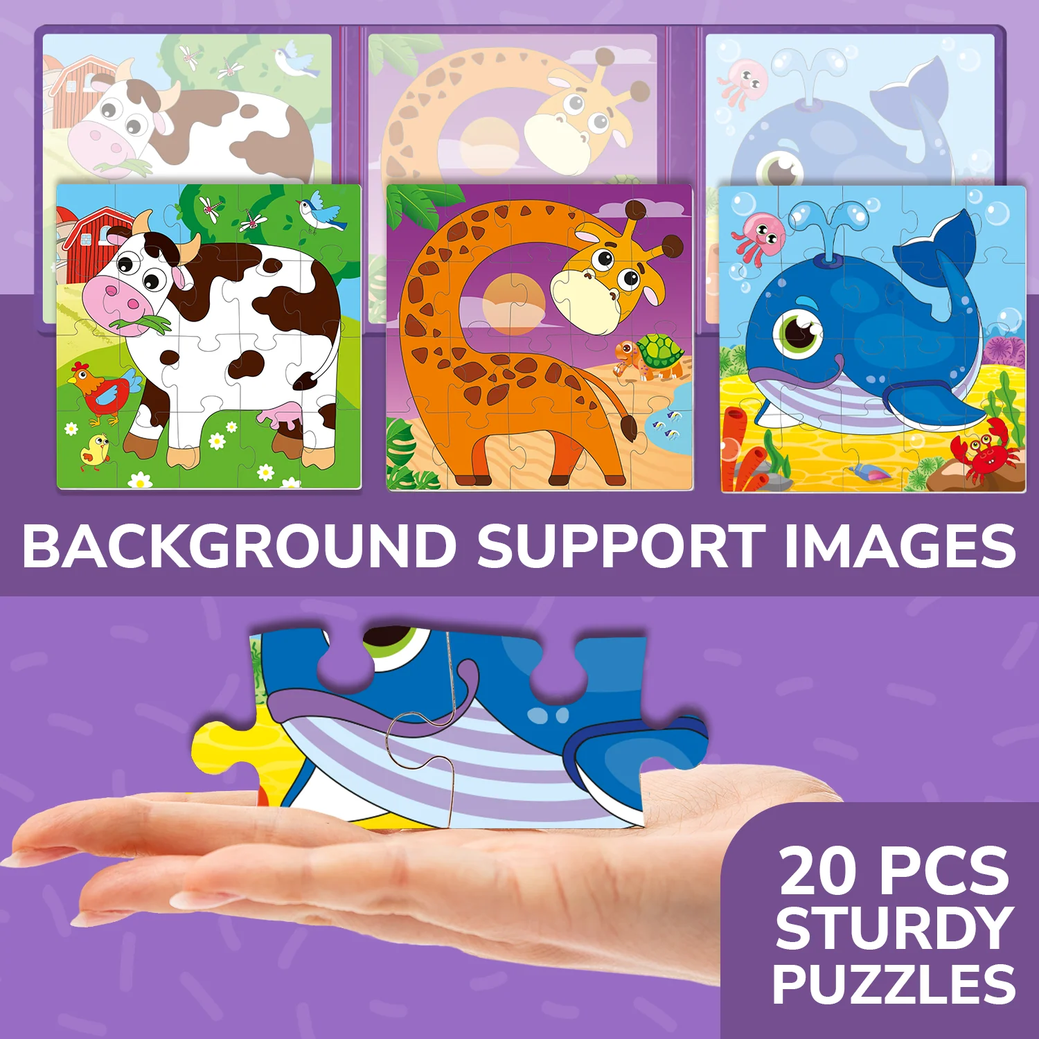 Magnetic Book 3x20 Pcs Puzzles for Kids | Animals - Image 4