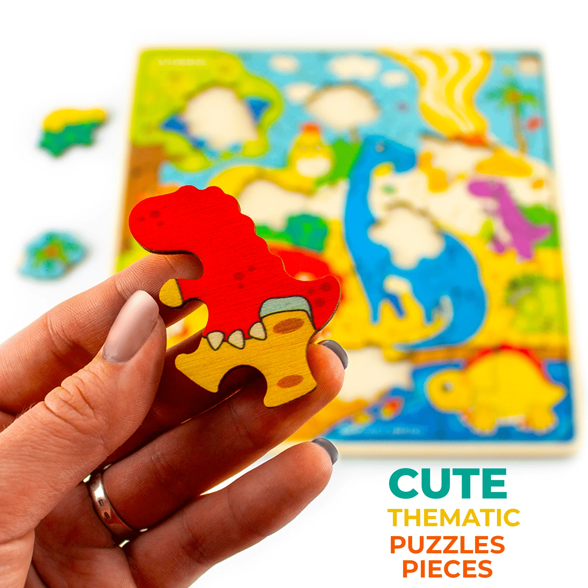 28 Pieces Wooden Puzzles for Kids | Dino - Image 4