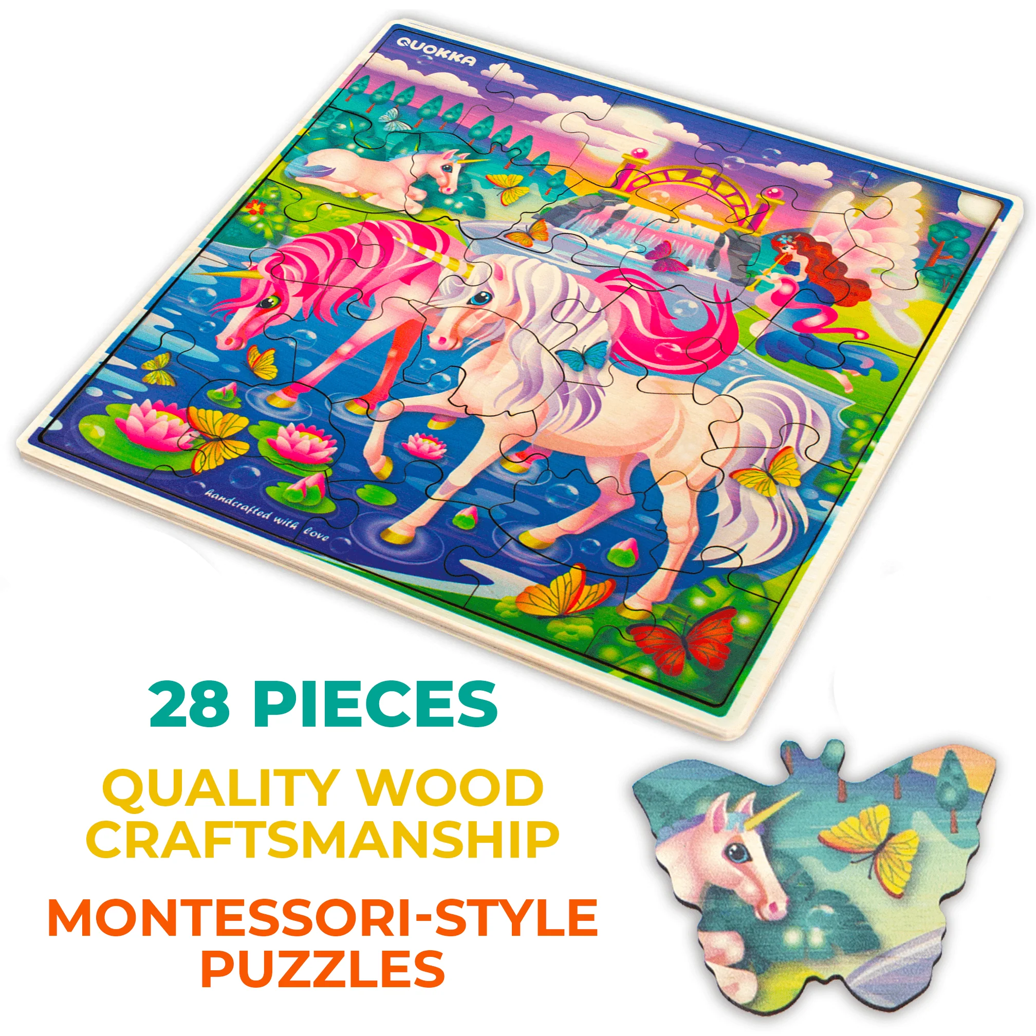 28 Pieces Wooden Puzzles for Kids | Unicorn - Image 3