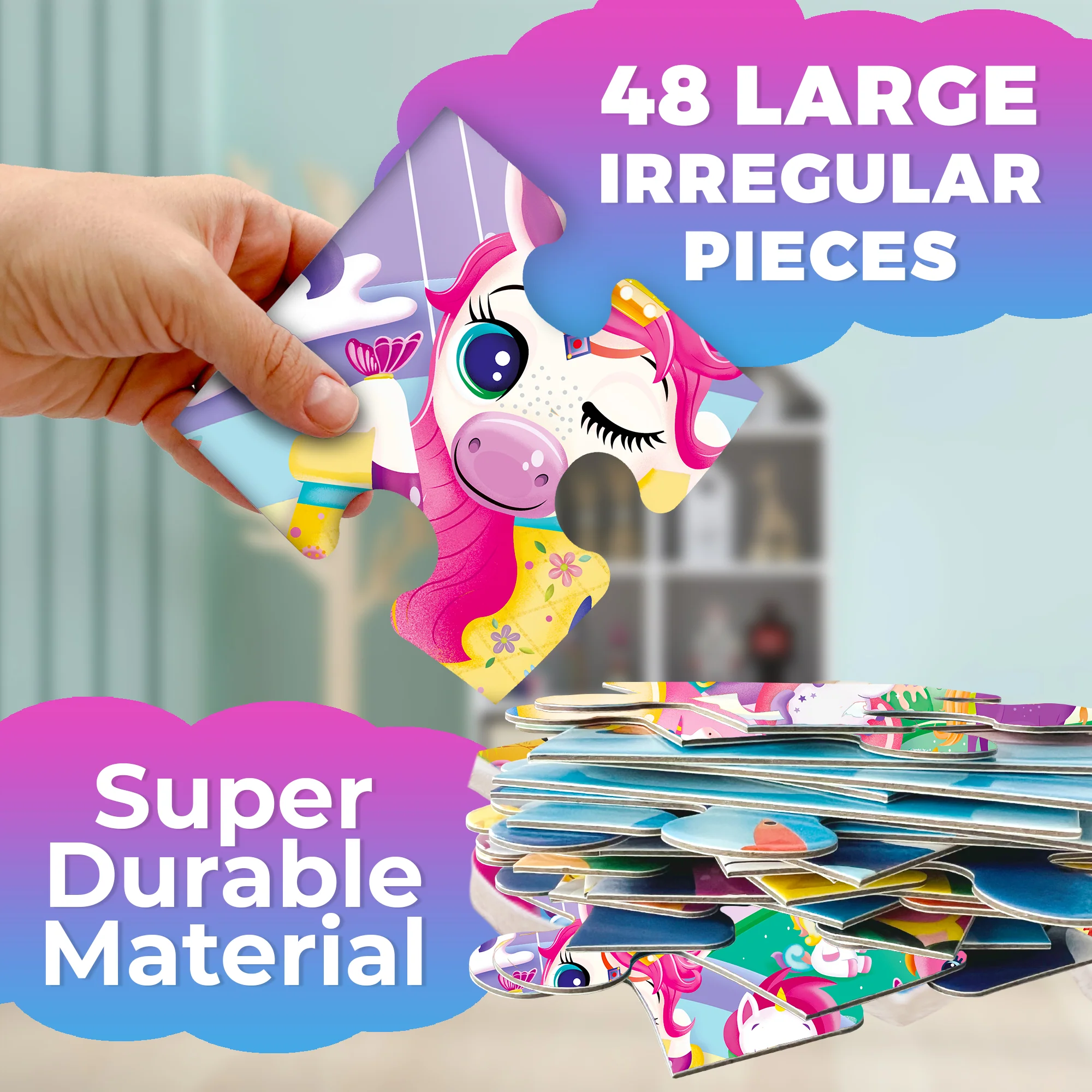 2x3 FT Giant Floor Puzzles for Kids Ages 4-6 | Unicorn - Image 3