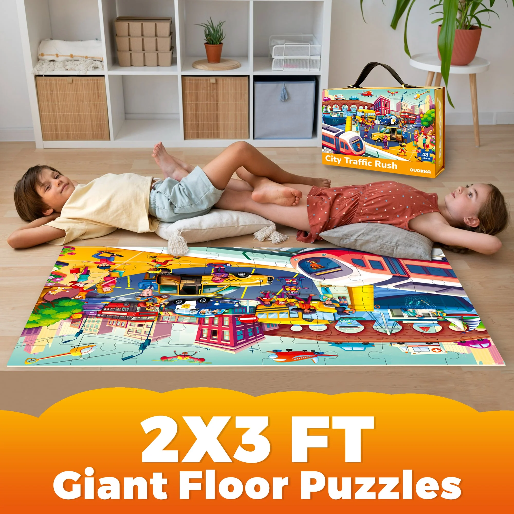2x3 FT Giant Floor Puzzles for Kids | City Cars - Image 5