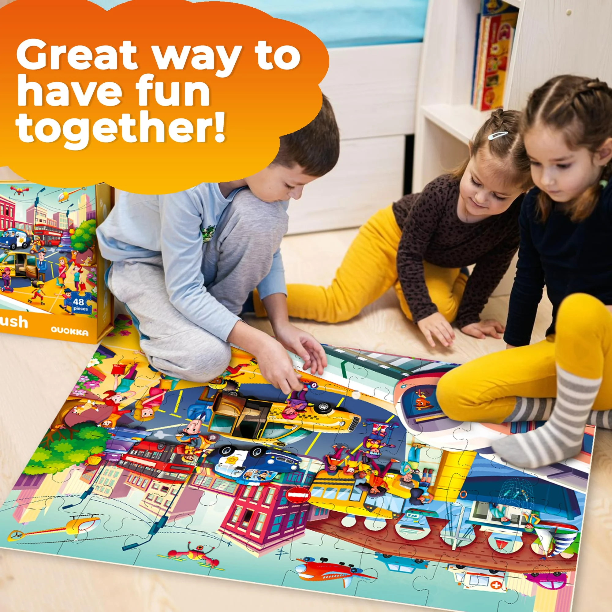 2x3 FT Giant Floor Puzzles for Kids | City Cars - Image 6
