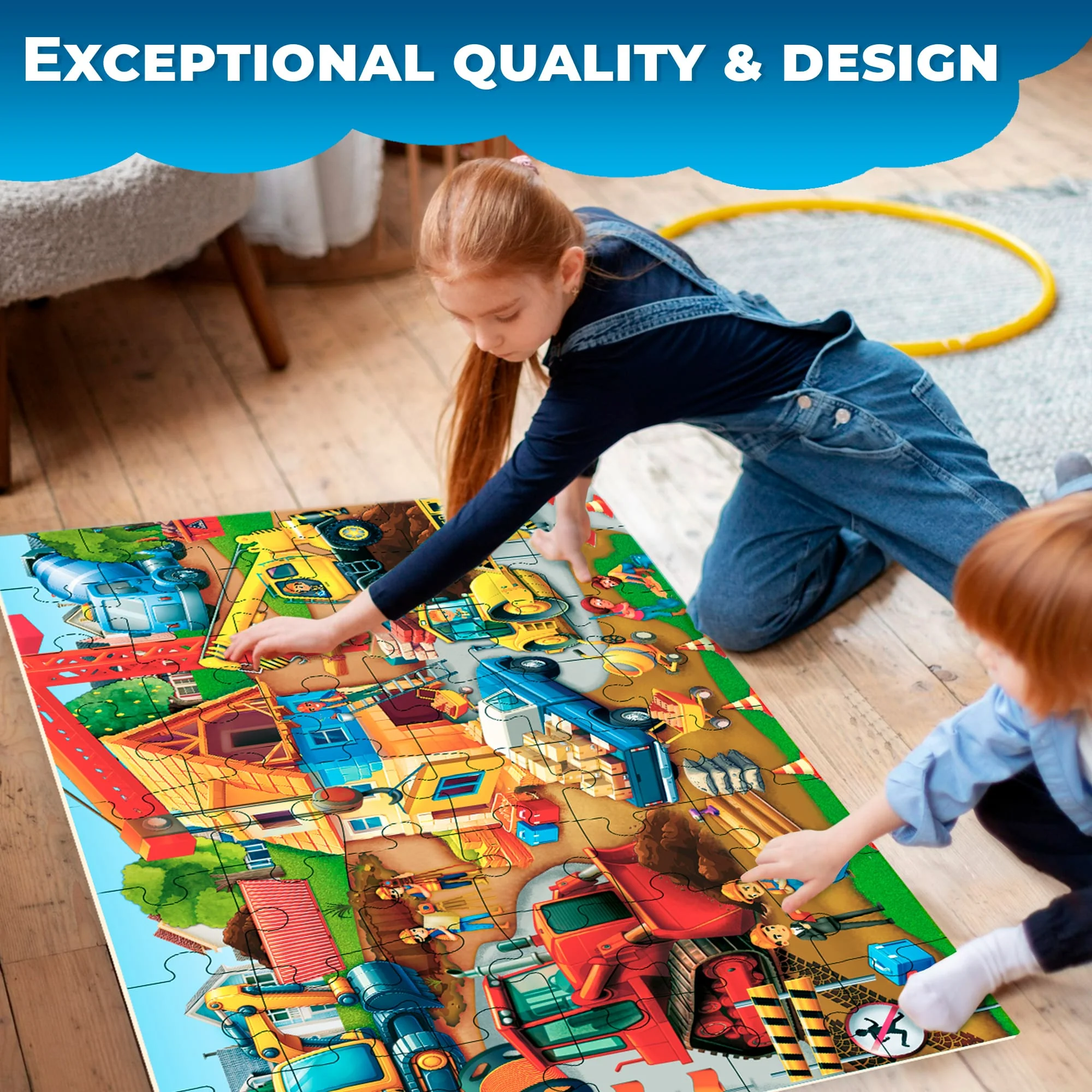 2x3 FT Giant Floor Puzzles for Kids | Construction - Image 4