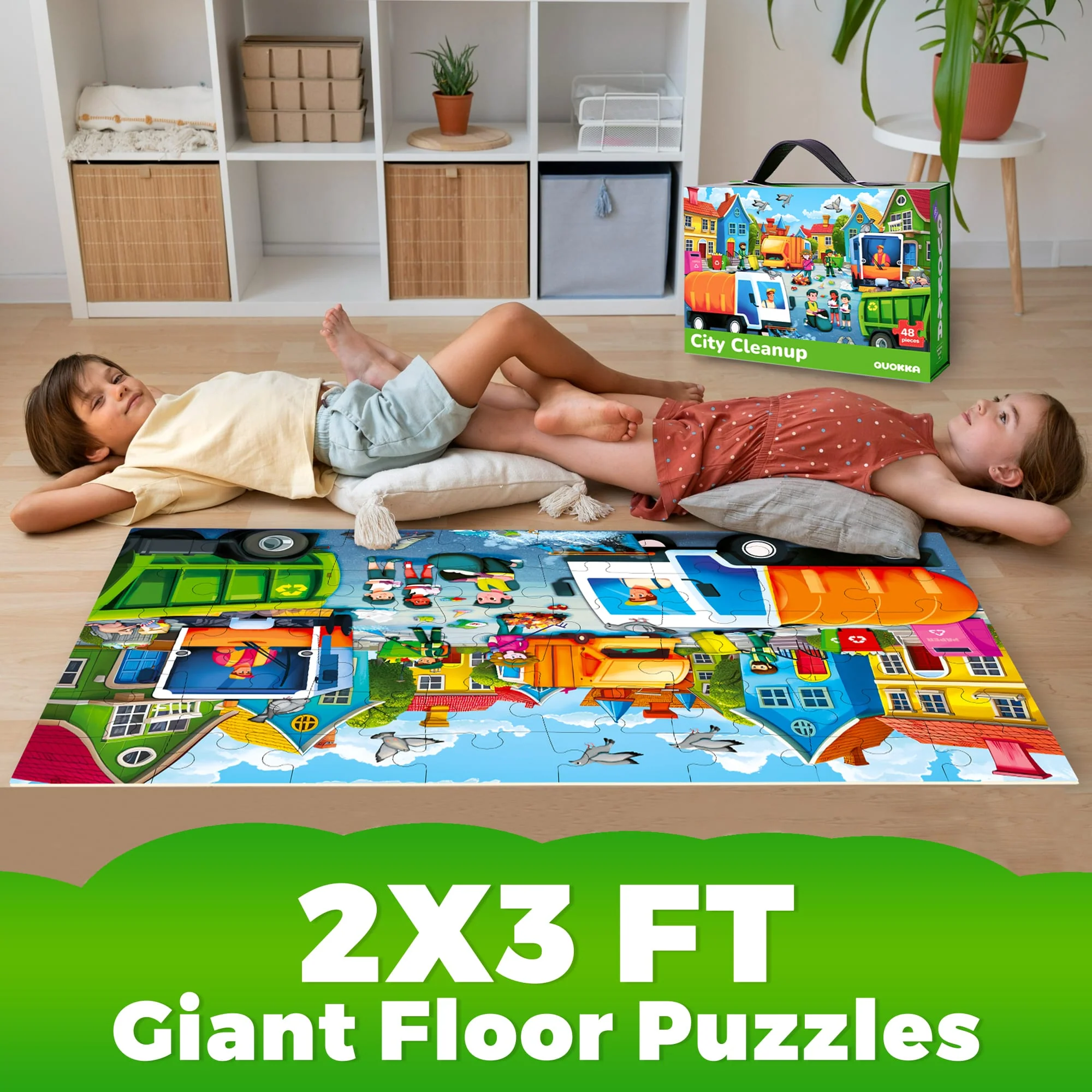 2x3 FT Giant Floor Puzzles for Kids | Garbage Trucks - Image 5