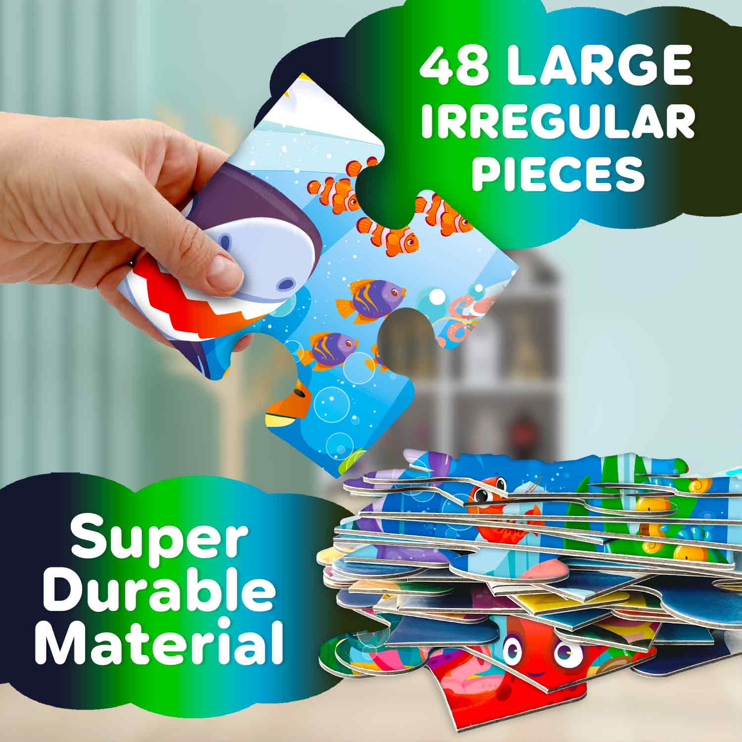 2x3 FT Giant Glow in Dark Puzzle Ocean Joy - Image 4