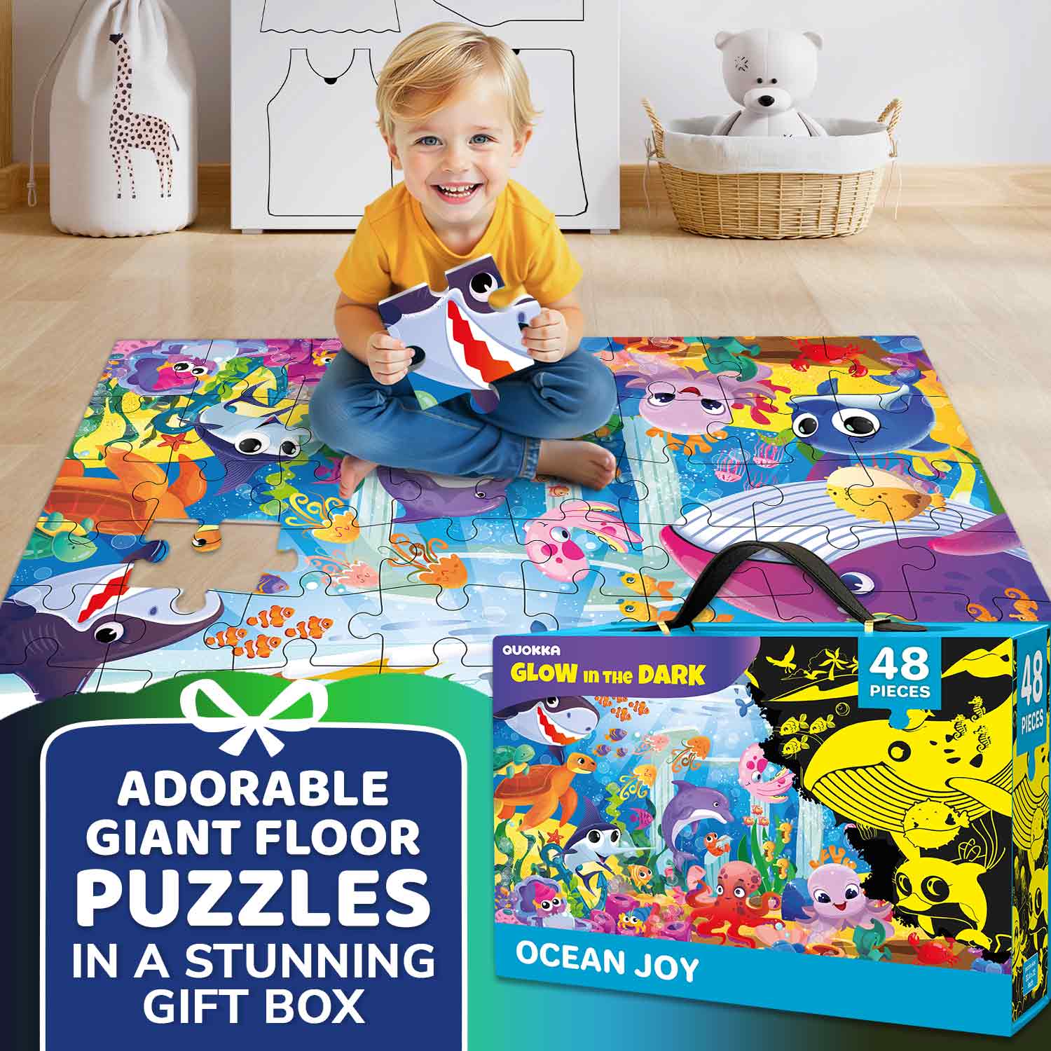 2x3 FT Giant Glow in Dark Puzzle Ocean Joy - Image 5