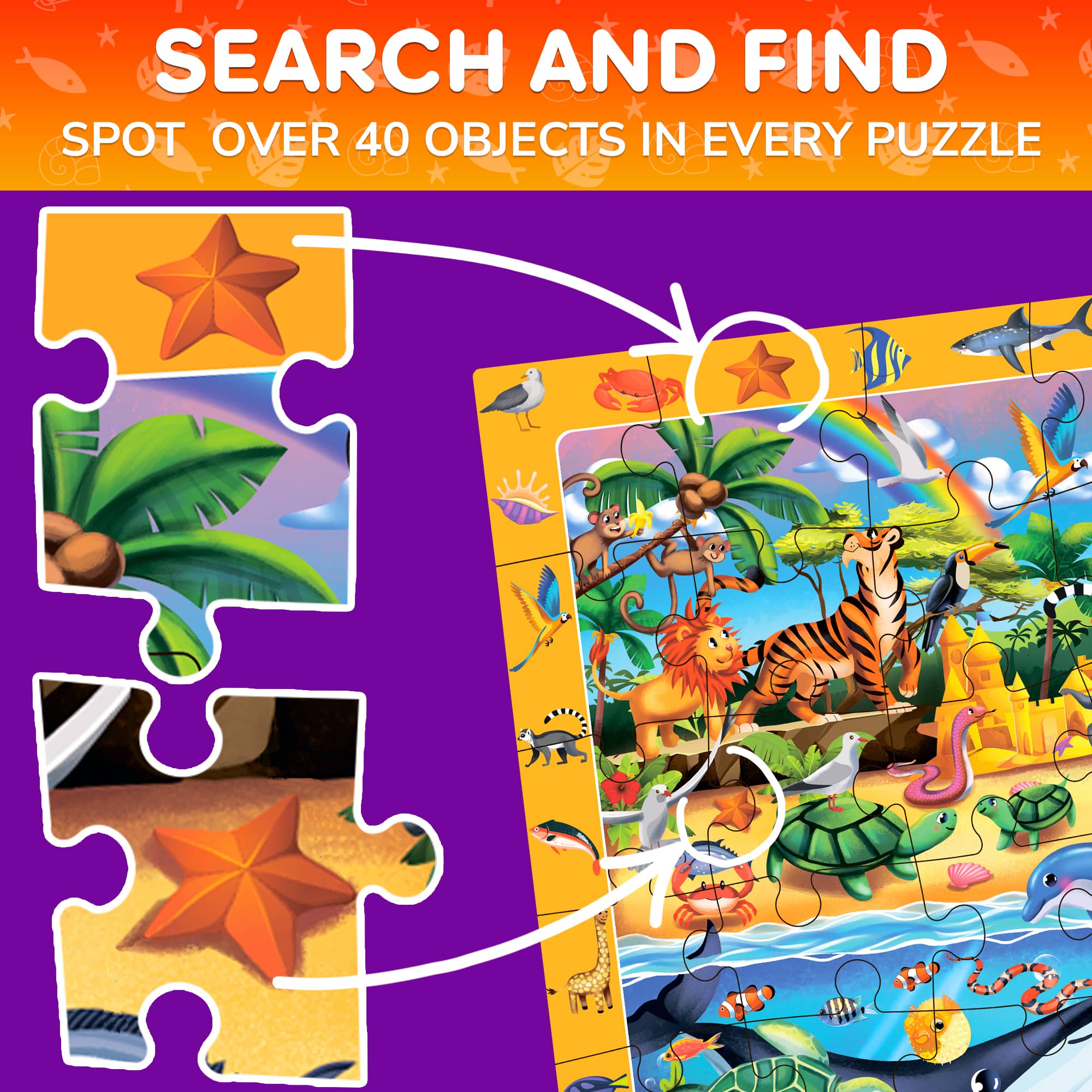 2x3 FT Giant Search & Find Puzzles for Kids Jungle Splash - Image 4