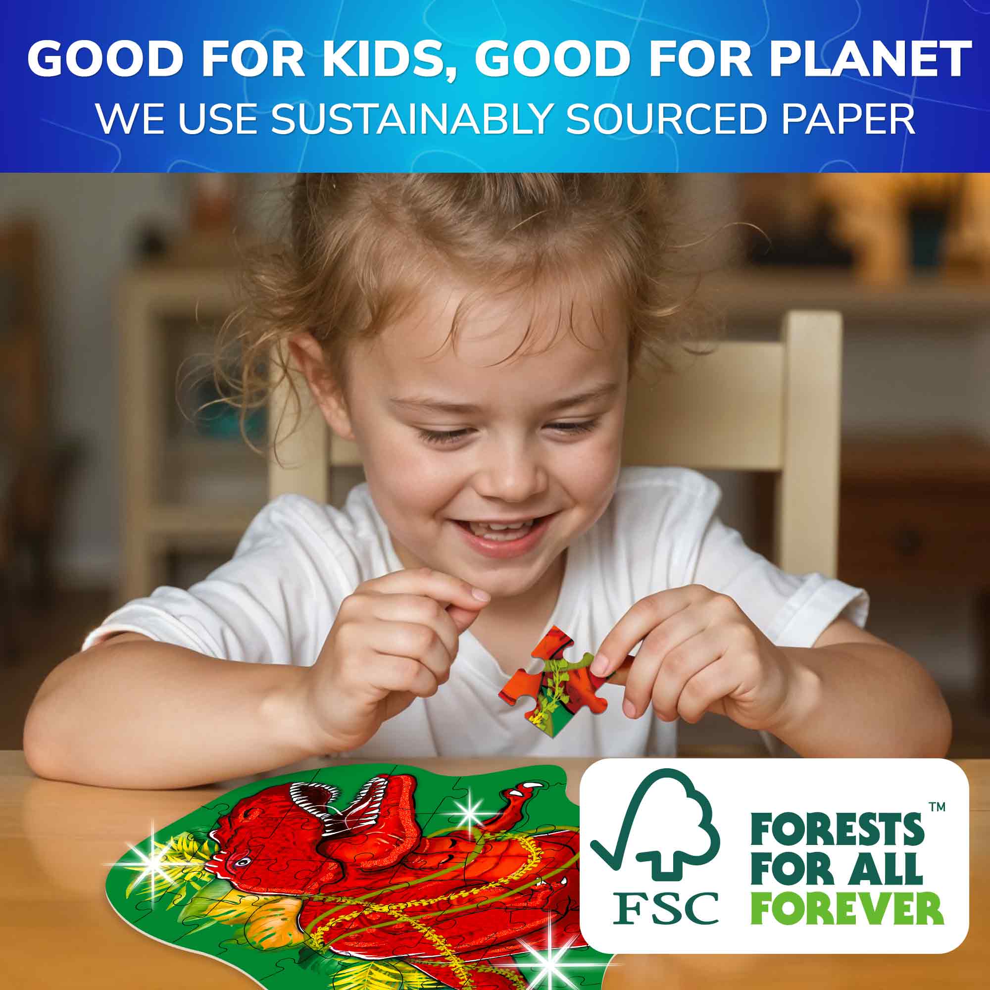 4x48 Pcs Shaped Puzzles with Glitter Effect - Dragon, Rocket - Image 4