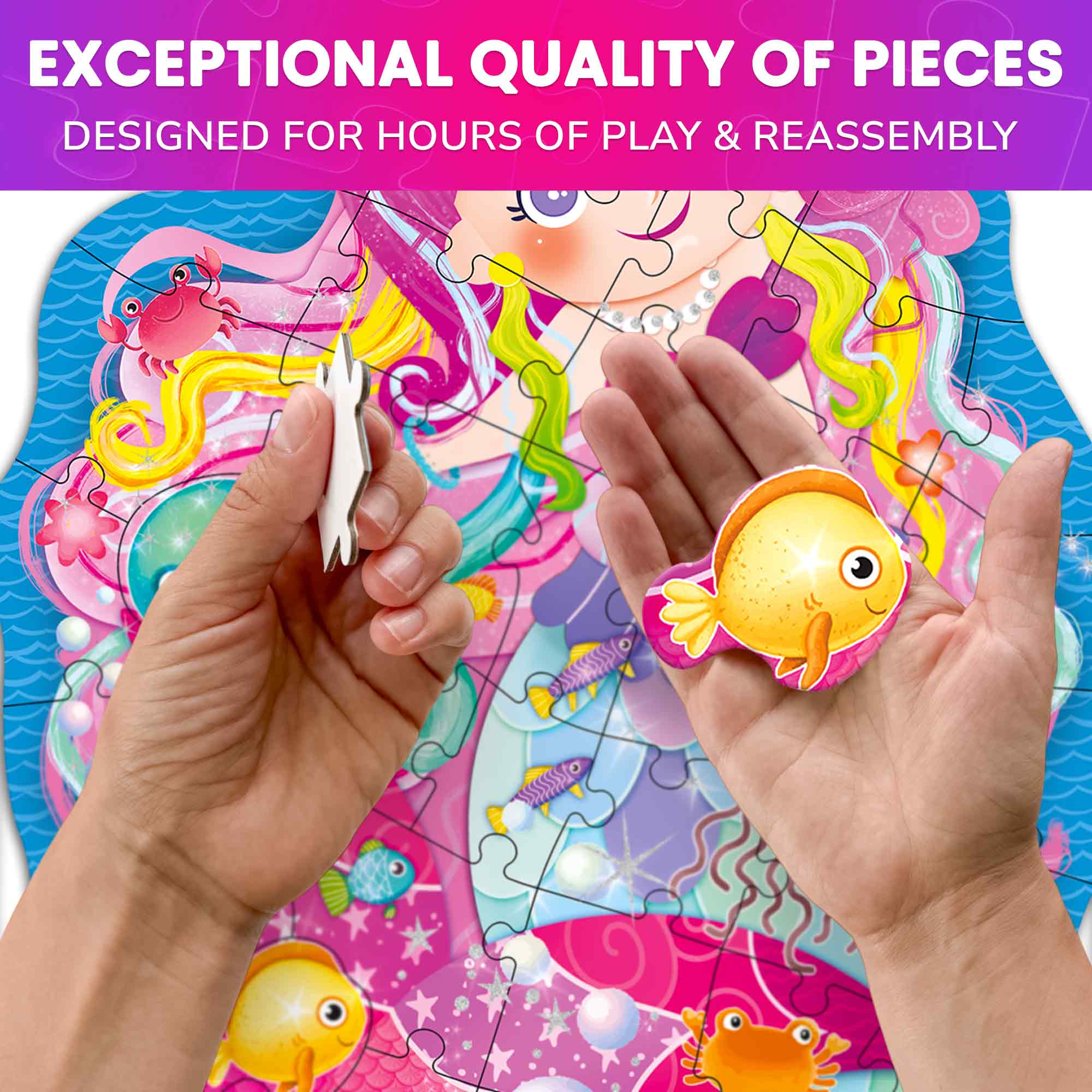 4x48 Pcs Shaped Puzzles with Glitter Effect - Princess, Unicorn - Image 5