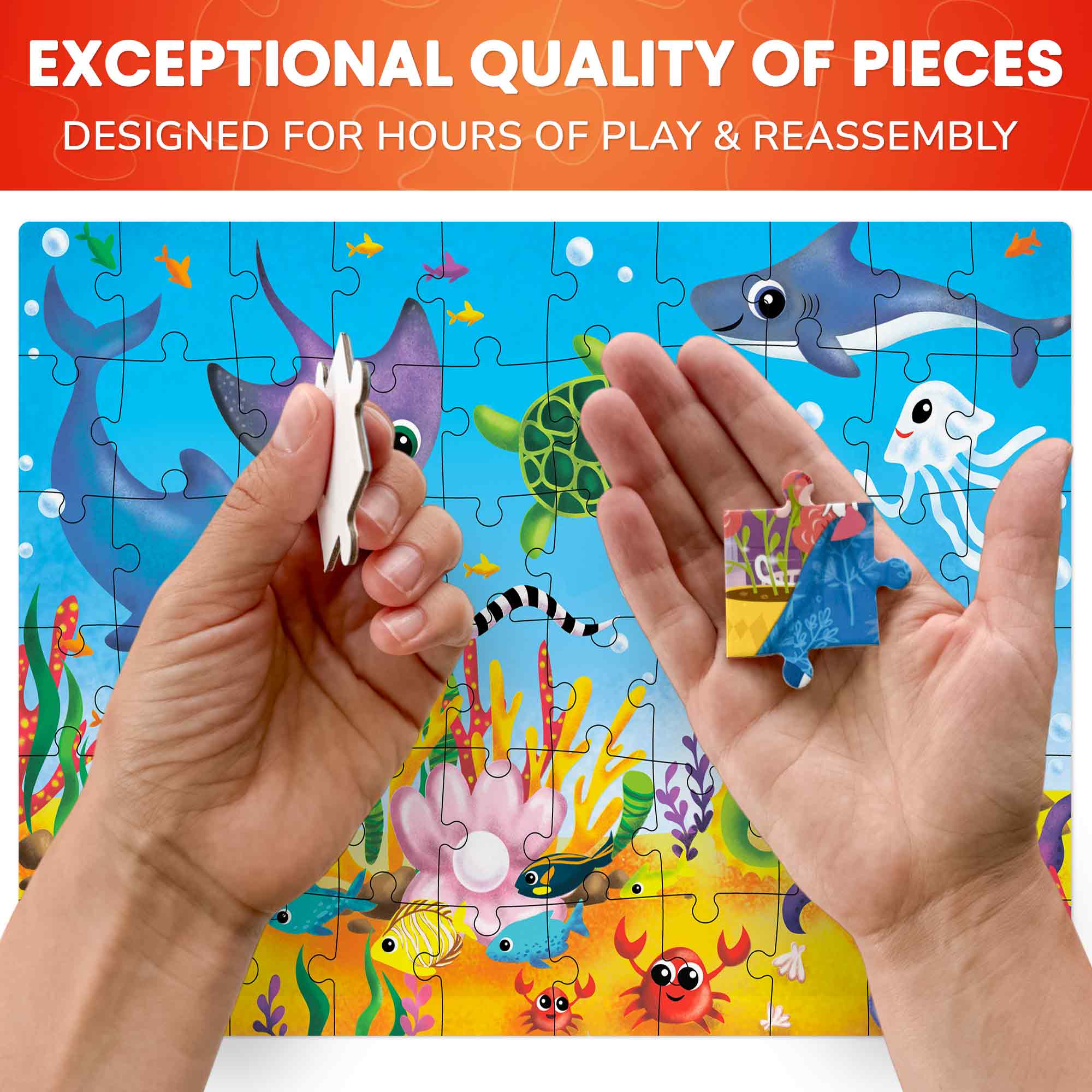 60 Piece Puzzles for Kids | Farm, Ocean & Safari Animals - Image 4
