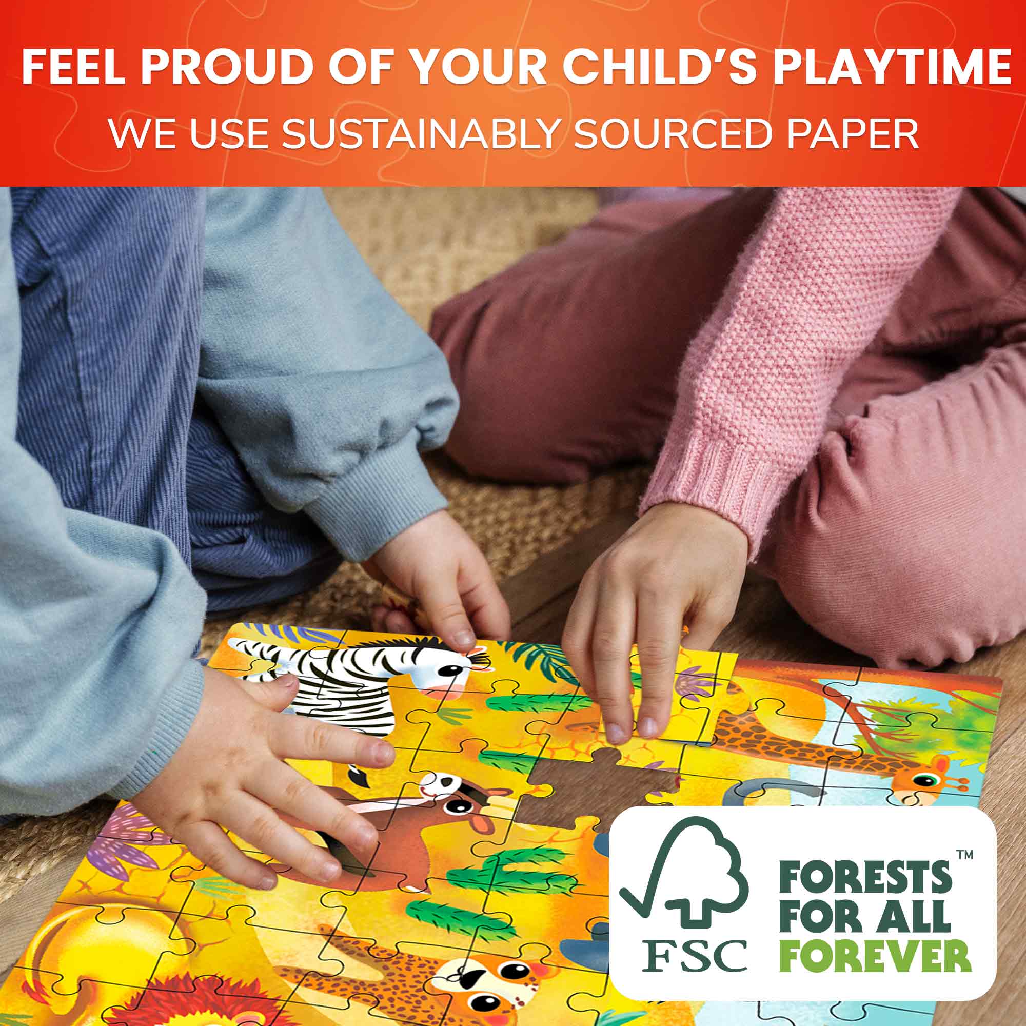 60 Piece Puzzles for Kids | Farm, Ocean & Safari Animals - Image 6