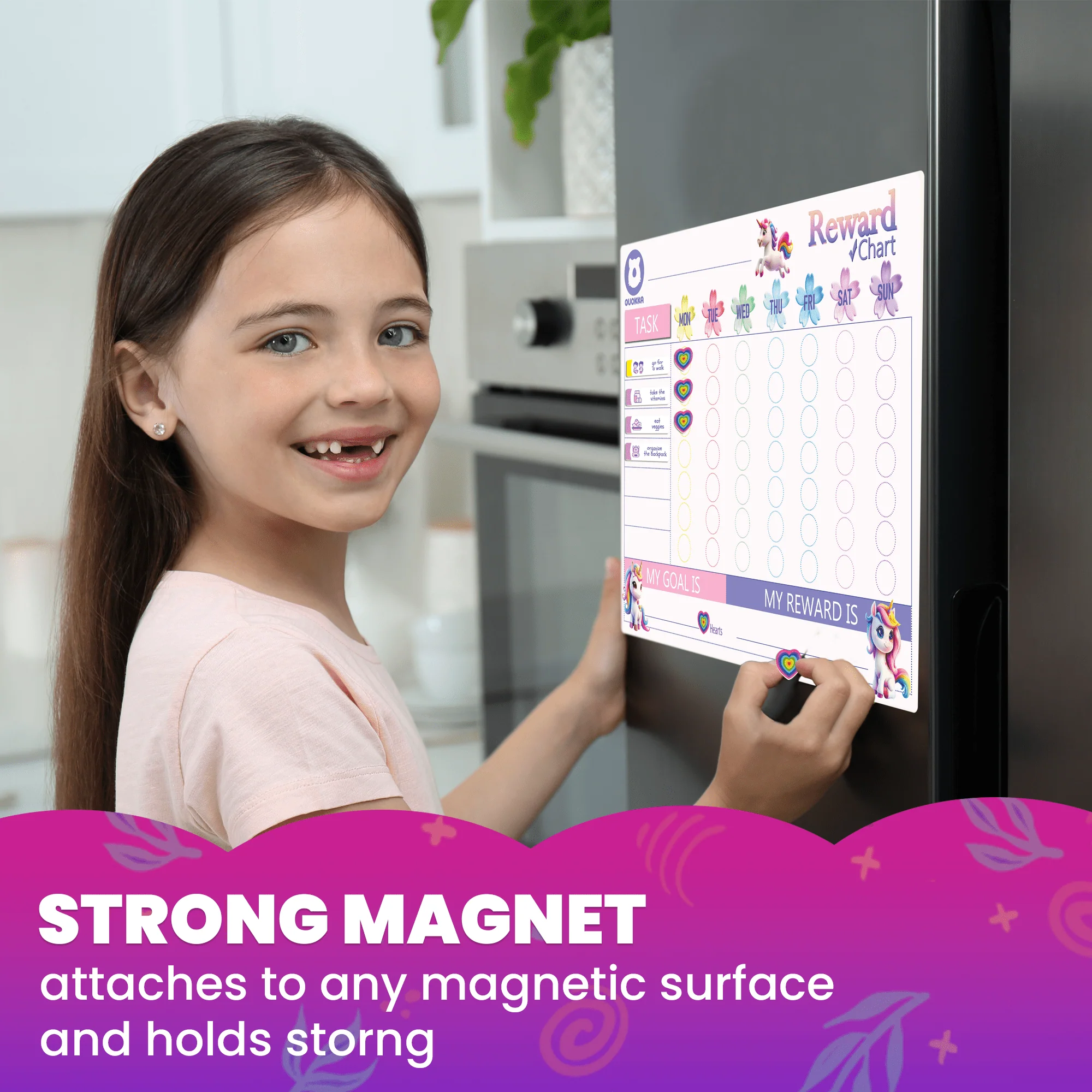 Behavior Magnetic Chore Chart for Kids - Girls Edition - Image 3