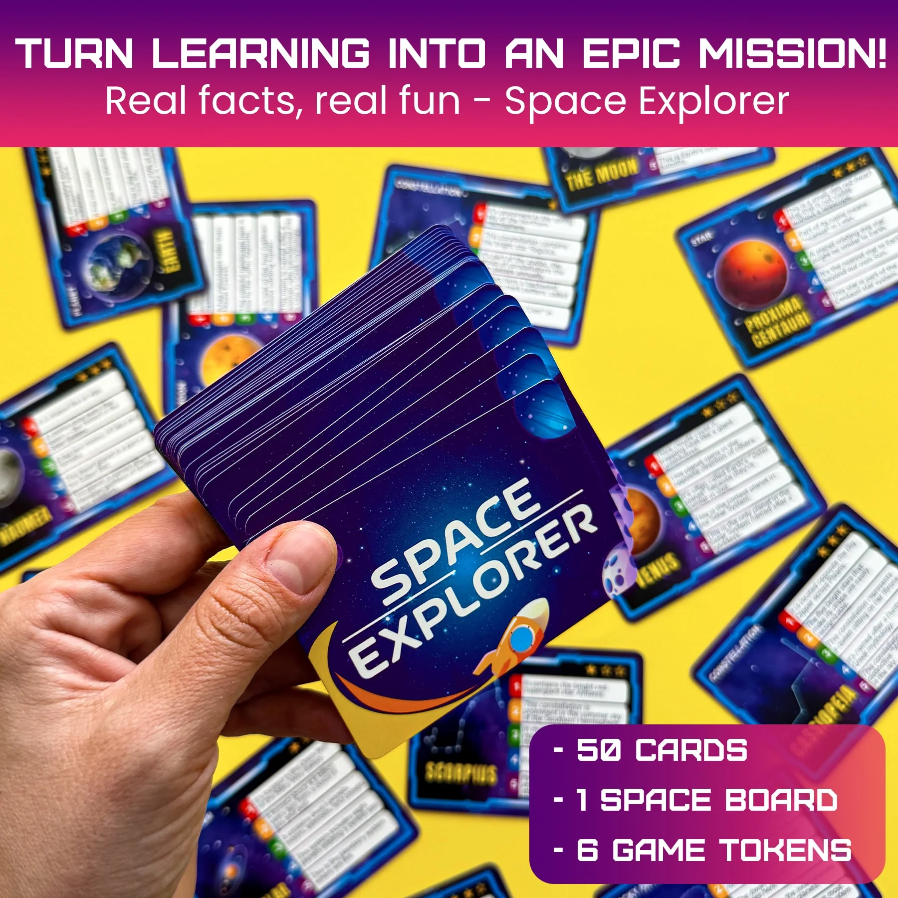 Board Game - Space Trivia with Planets for Kids & Families - Image 3