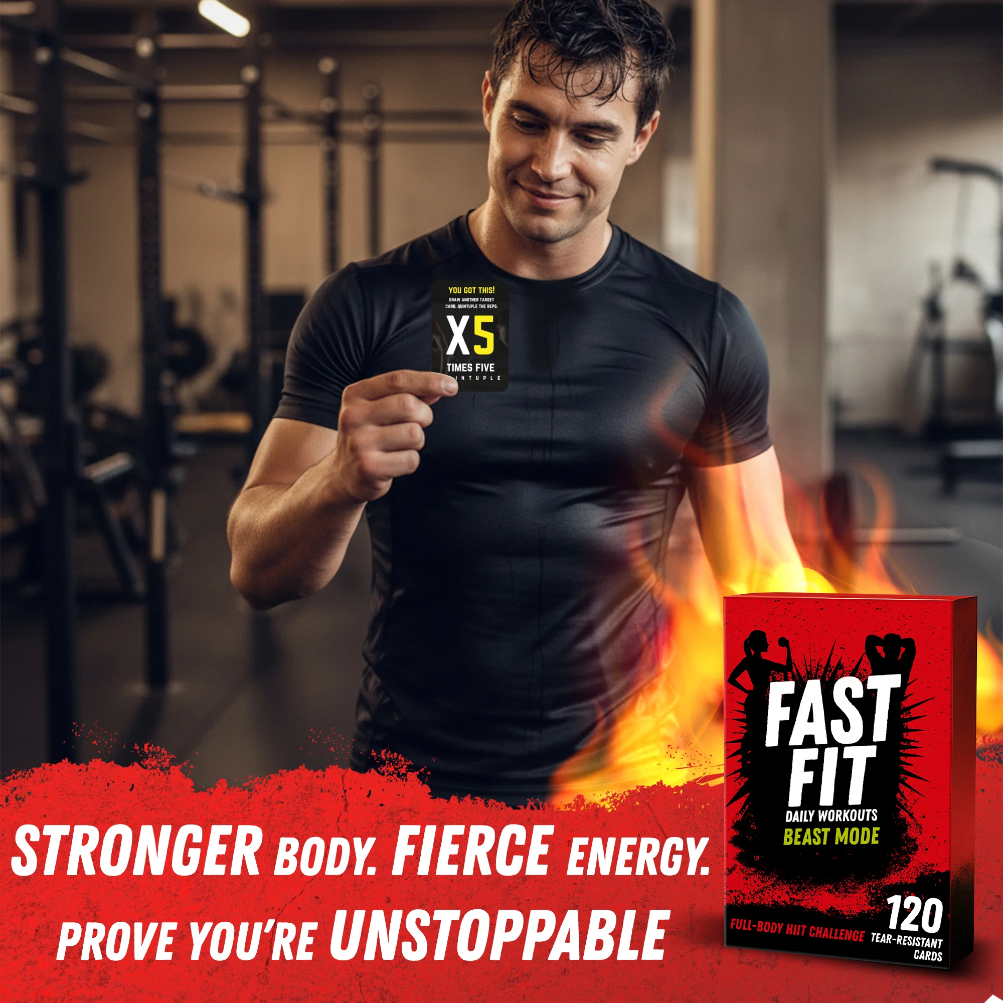 Fast Fit Beast Mode Workout Cards – 120 Fitness Deck for Full Body - Image 6