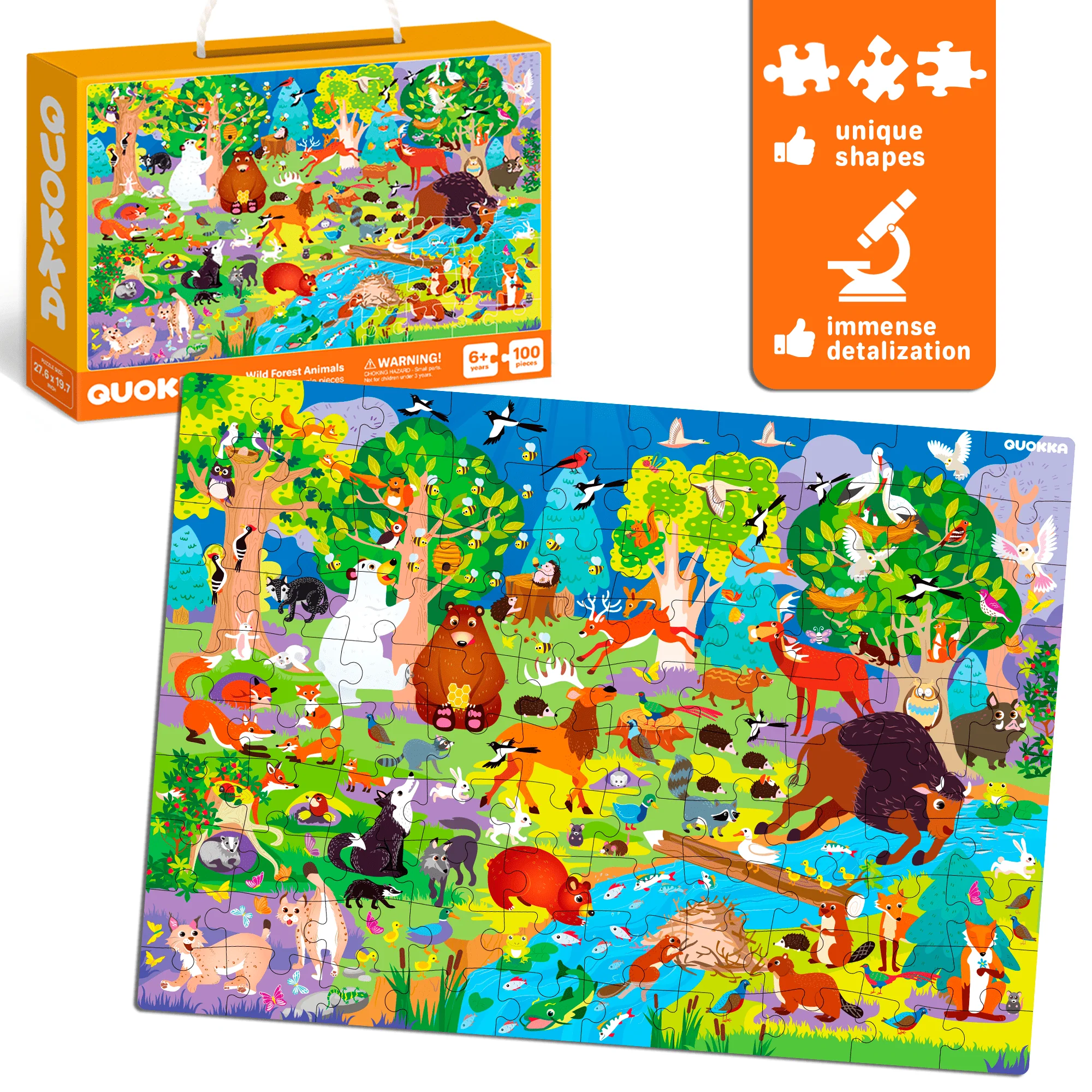 100 Pcs Floor Puzzles for Kids | Ocean, Insects & Forest - Image 3