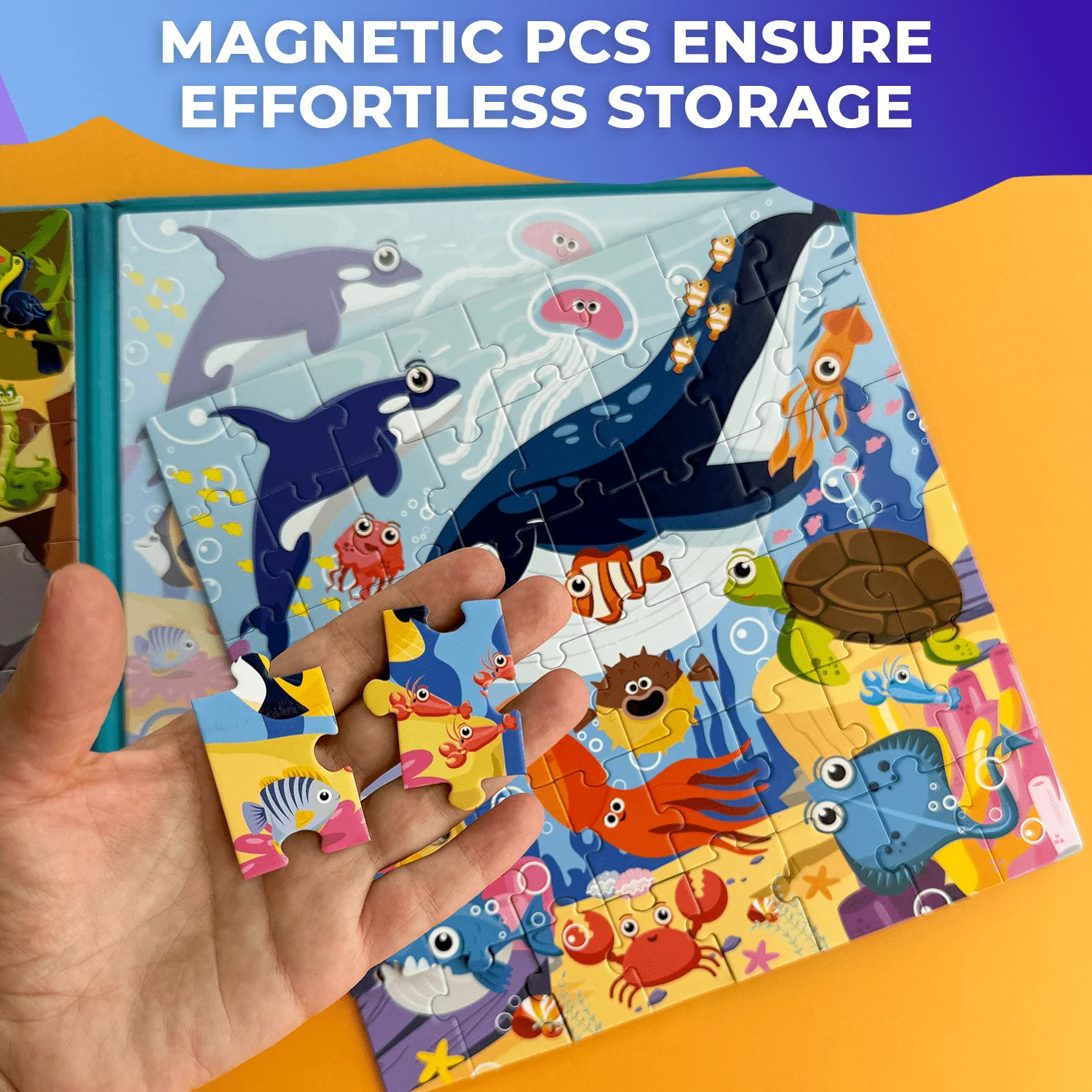 Magnetic Book 2x48 Pcs Puzzles for Kids | Africa & Ocean - Image 5