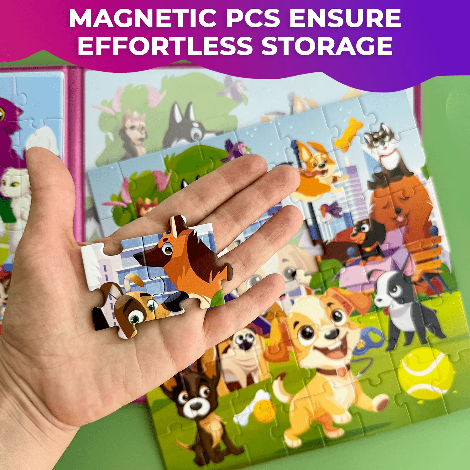 Magnetic Book 2x48 Pcs Puzzles for Kids | Cats & Dogs - Image 5