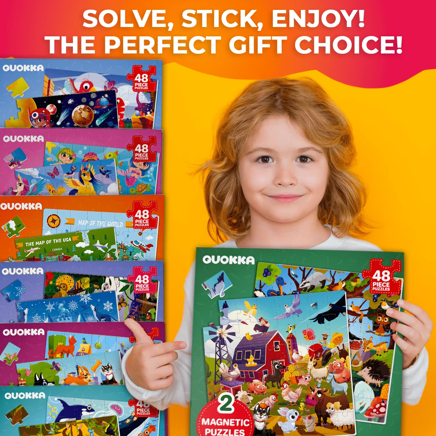 Magnetic Book 2x48 Pcs Puzzles for Kids | Farm & Forest - Image 6