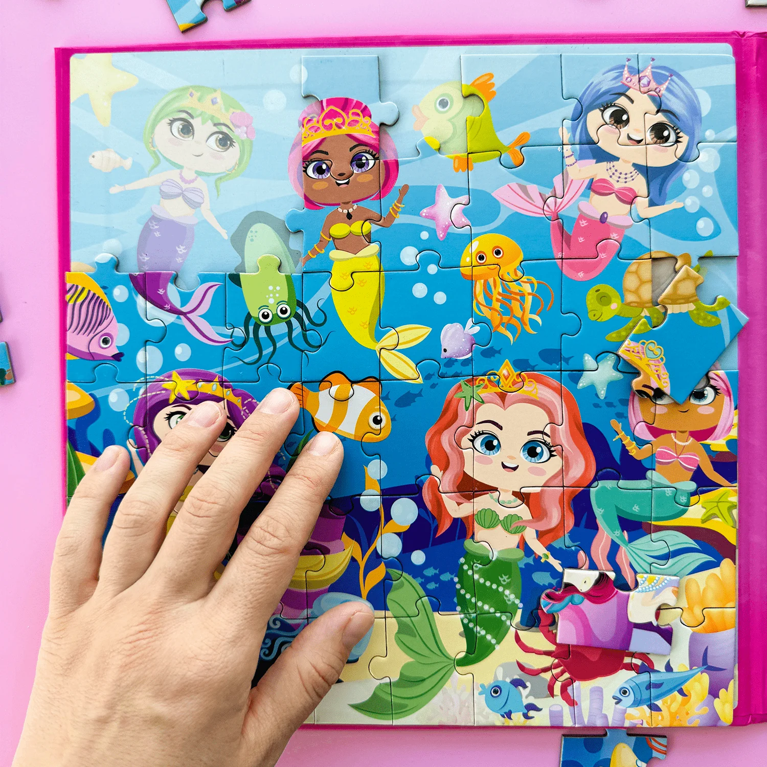 Magnetic Book 2x48 Pcs Puzzles for Kids | Mermaids & Unicorns - Image 7