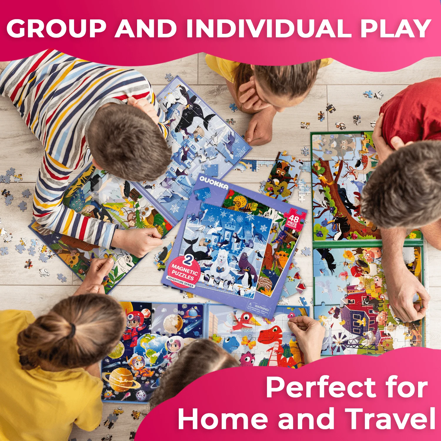 Magnetic Book 2x48 Pcs Puzzles for Kids | Polar & Rainforest - Image 4