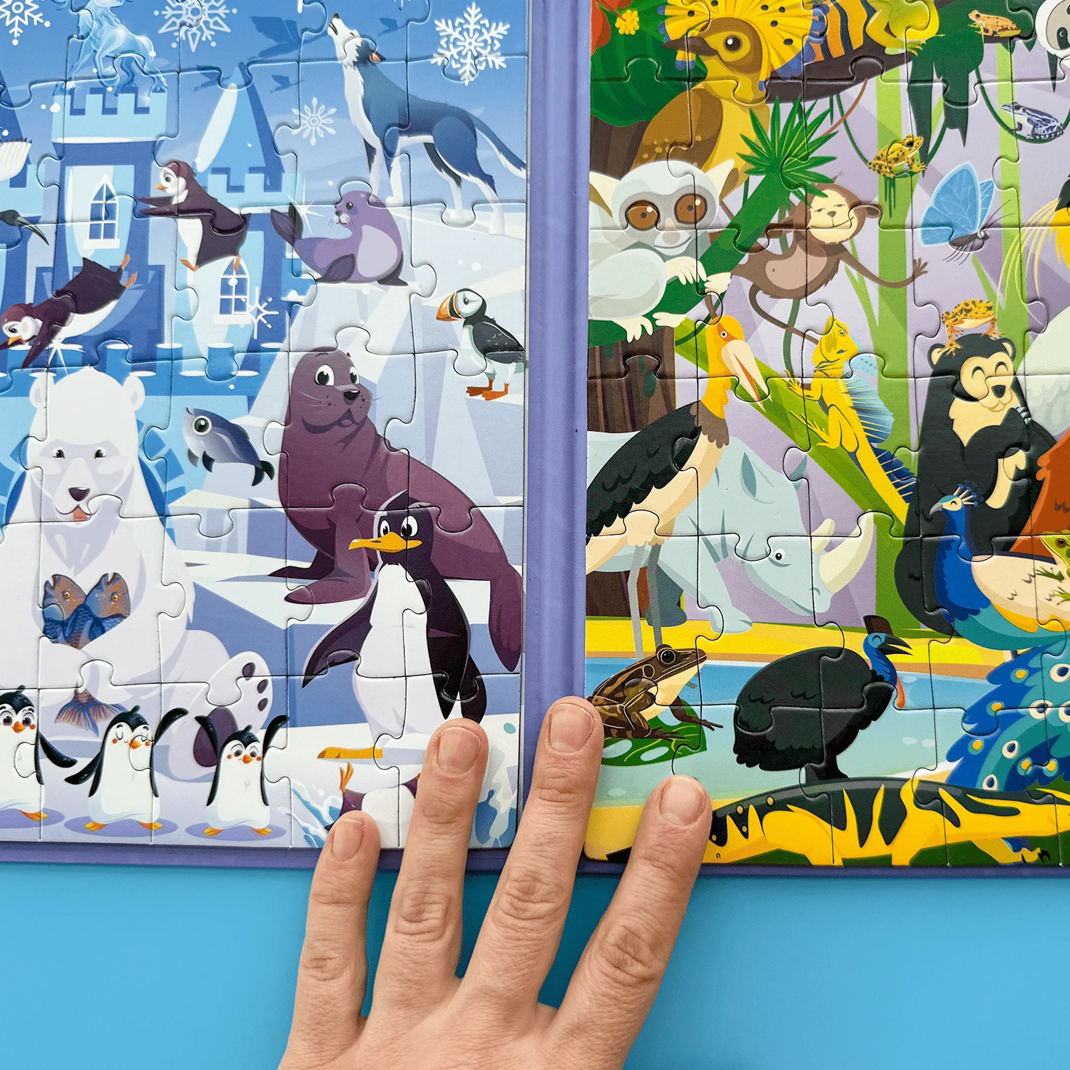 Magnetic Book 2x48 Pcs Puzzles for Kids | Polar & Rainforest - Image 8