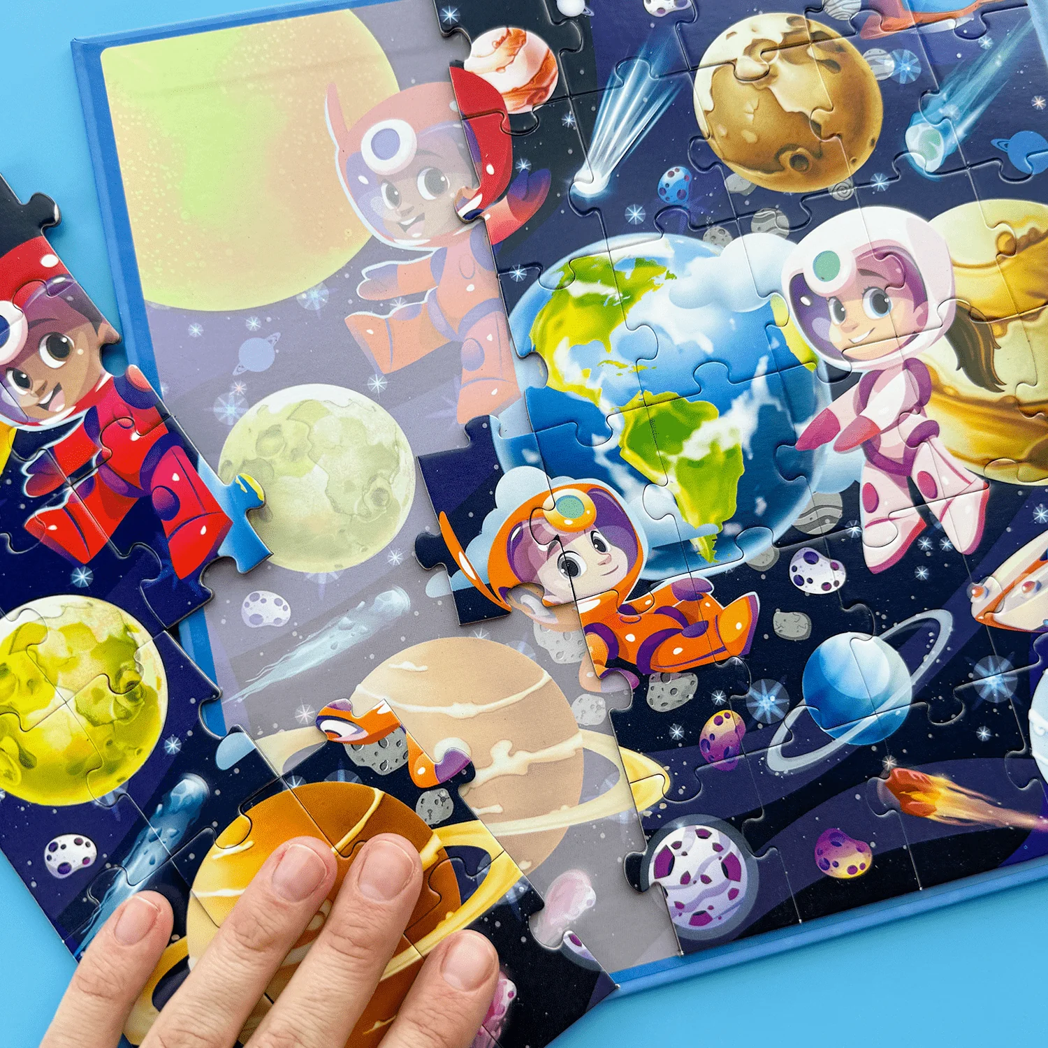 Magnetic Book 2x48 Pcs Puzzles for Kids | Space & Dino - Image 7