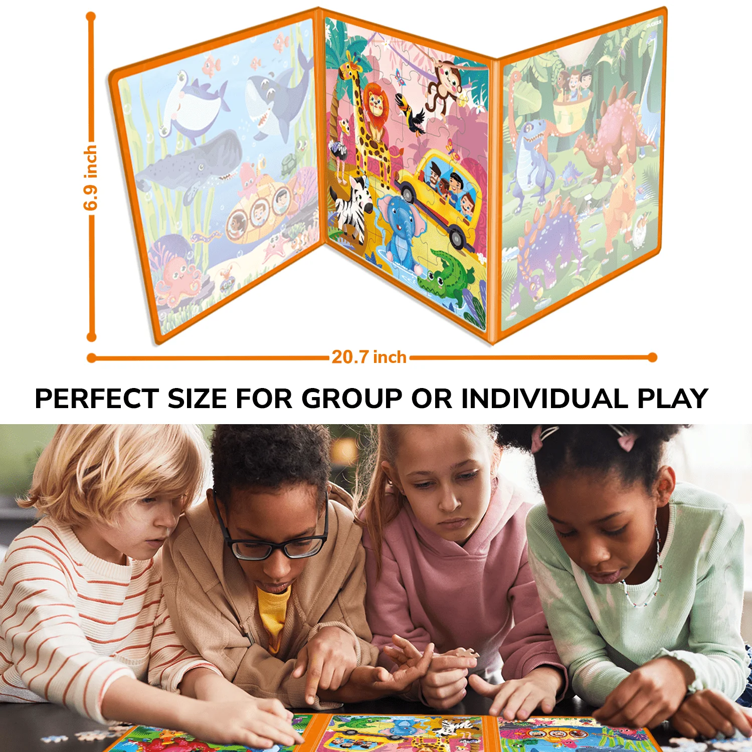 Magnetic Book 3x36 Pcs Puzzles for Kids |  Ocean & Safari Animals - Image 3