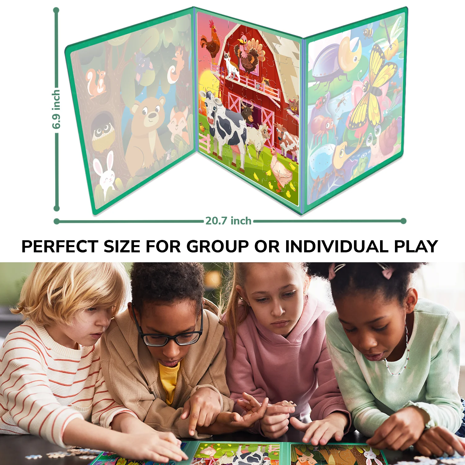 Magnetic Book 3x36 Pcs Puzzles for Kids | Insects, Animals - Image 3