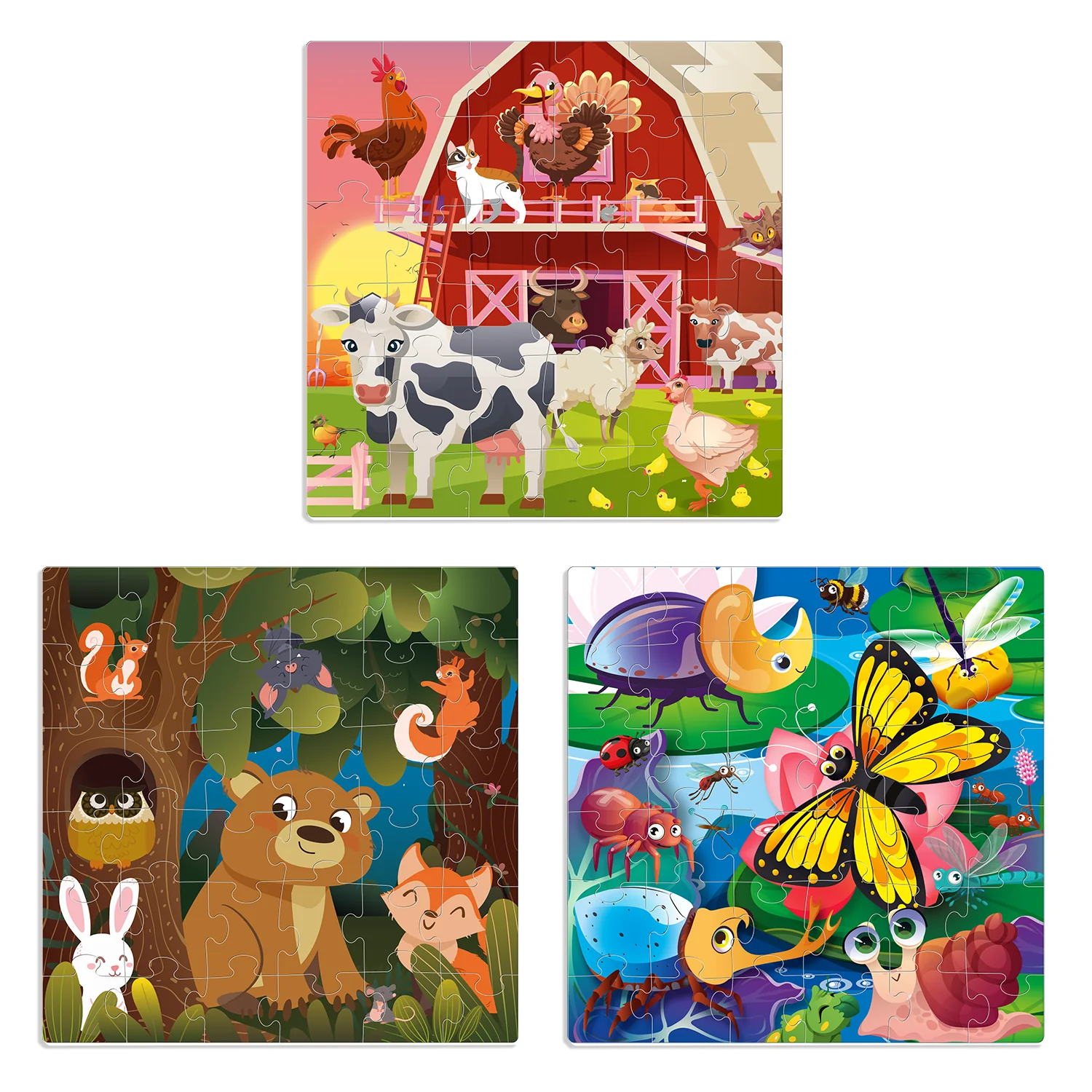 Magnetic Book 3x36 Pcs Puzzles for Kids | Insects, Animals - Image 7