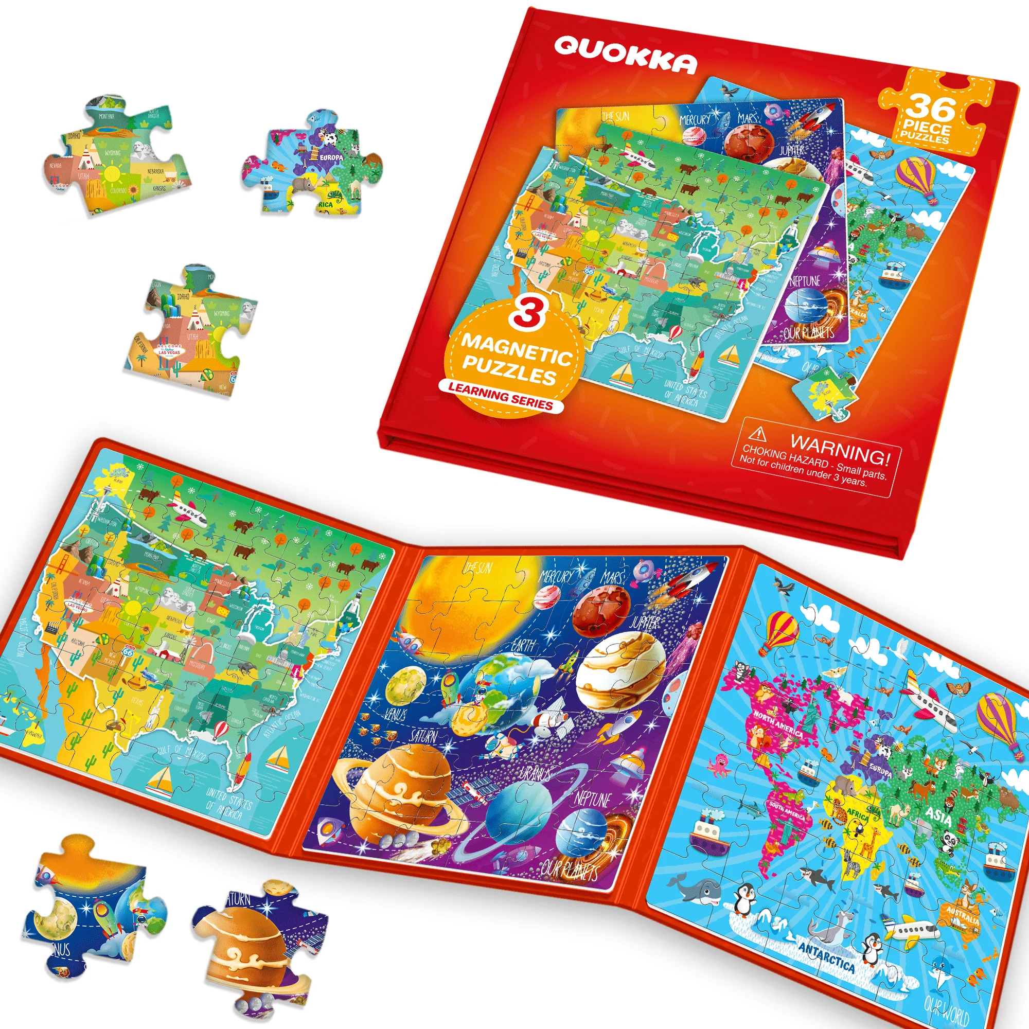 Magnetic Book 3x36 Pcs Puzzles for Kids | Princess, Unicorns & Mermaids - Image 11