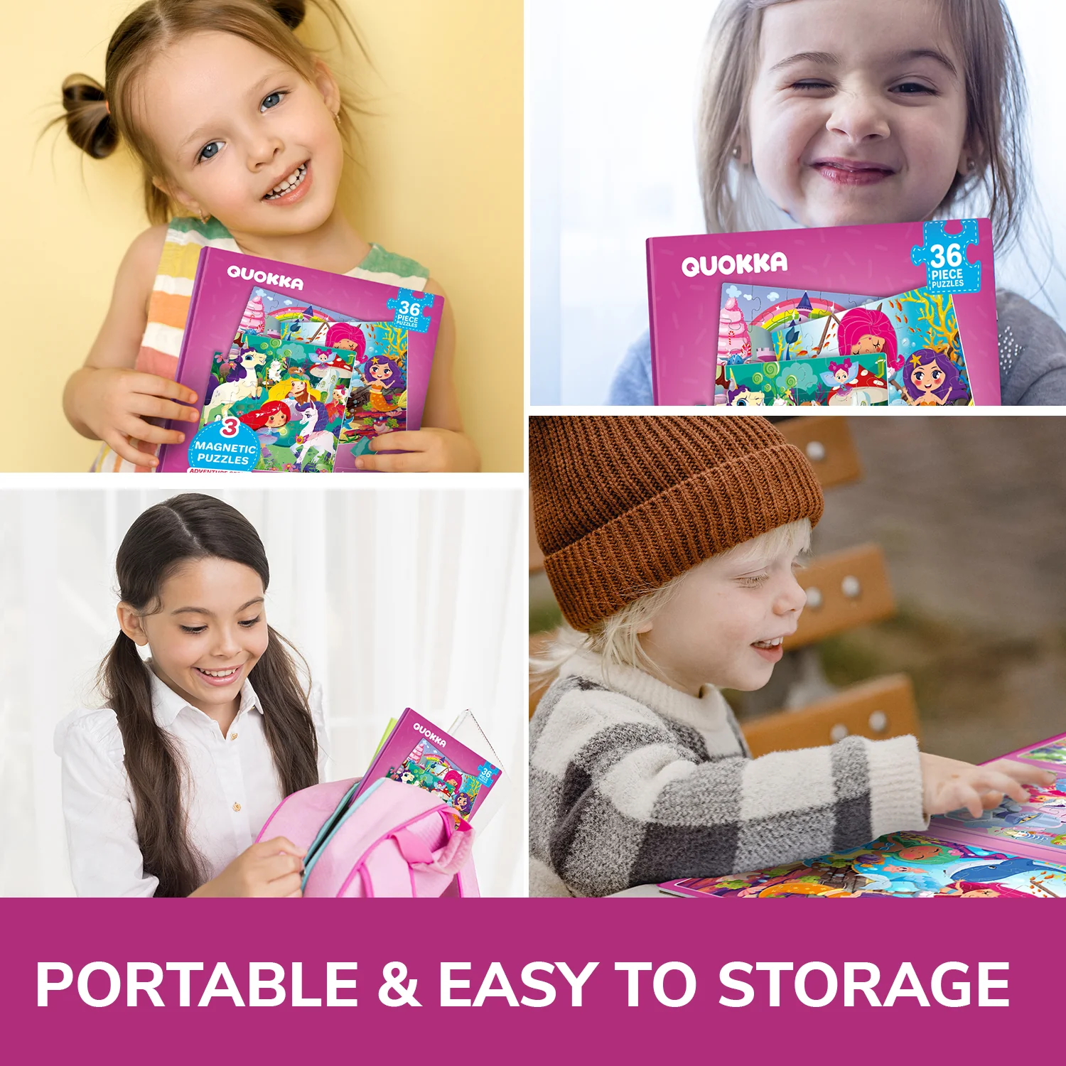 Magnetic Book 3x36 Pcs Puzzles for Kids | Princess, Unicorns & Mermaids - Image 5