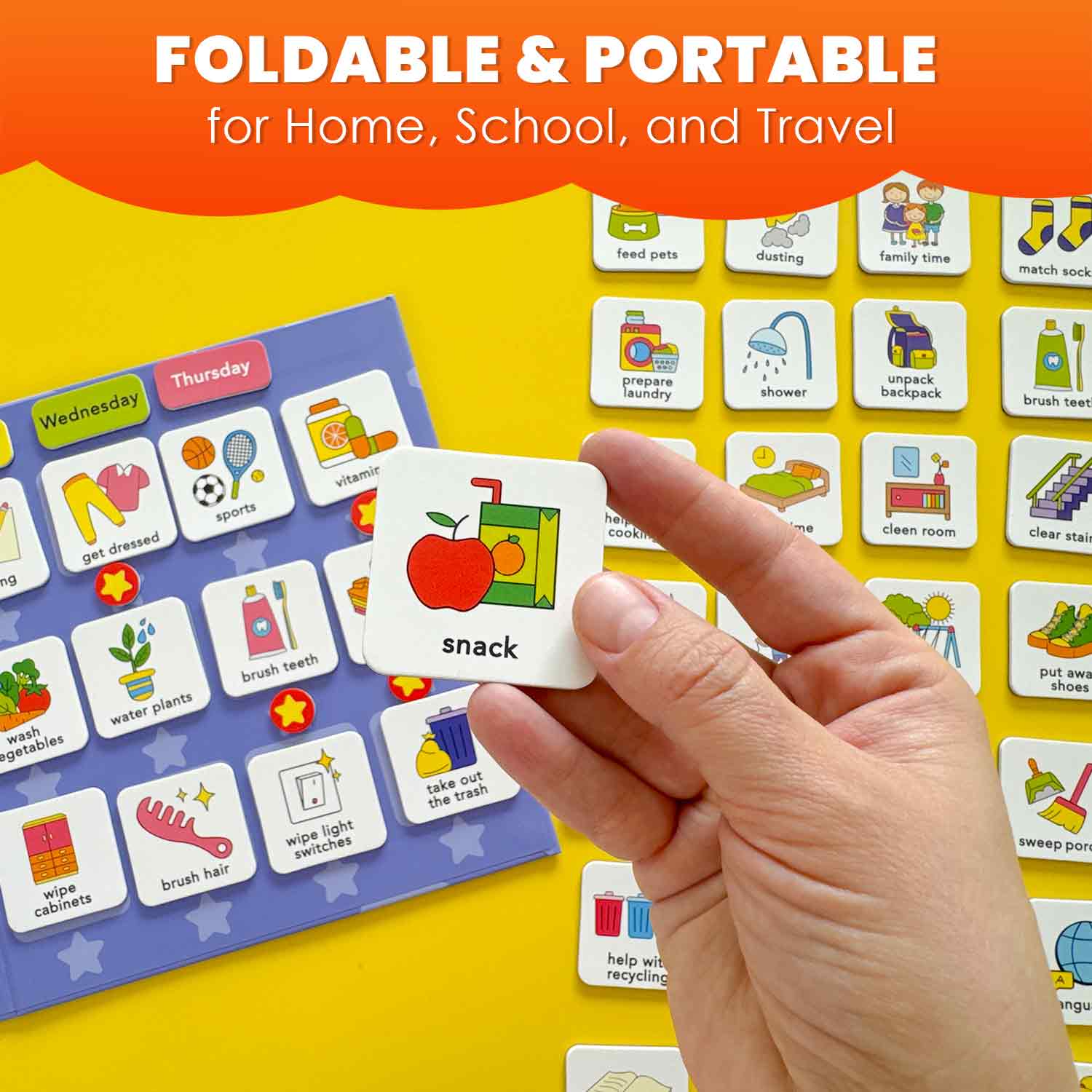 Magnetic Chore Chart for Kids | 72 Routine Magnets & Rewards - Image 6