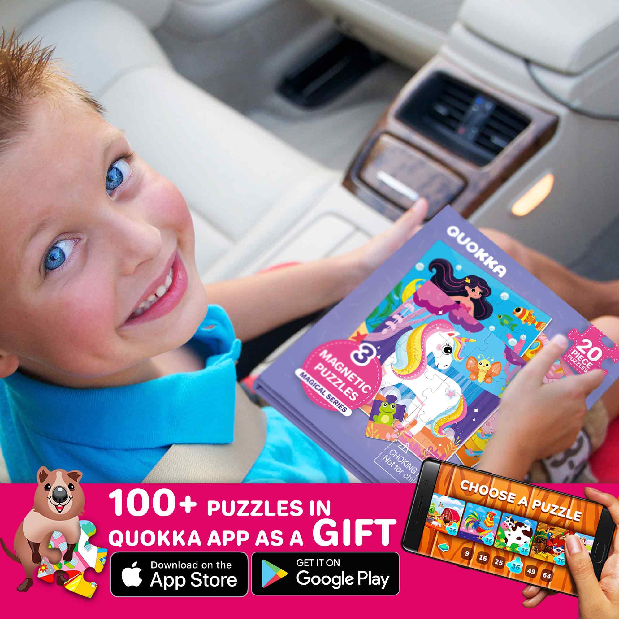 Magnetic Puzzles 3x20 Pcs Puzzles for Kids | Unicorn - Image 6