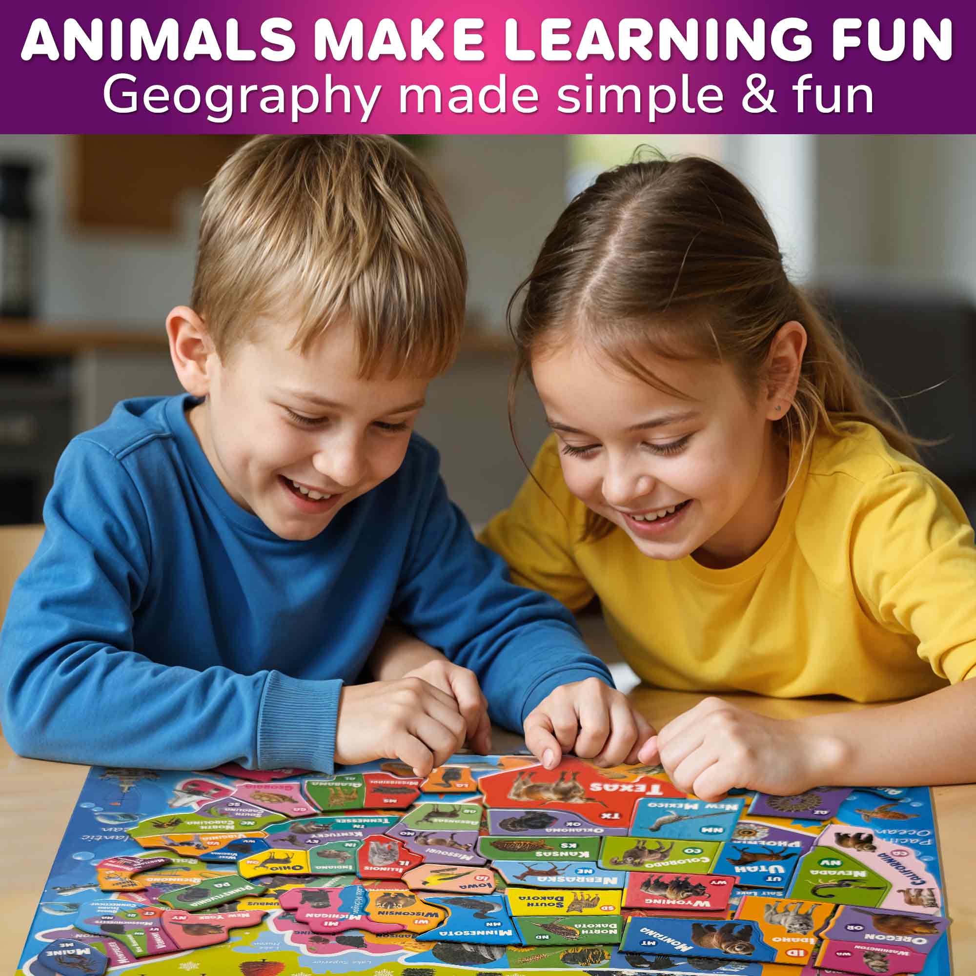 Magnetic Puzzles for Kids - Realistic USA Map - Image 6