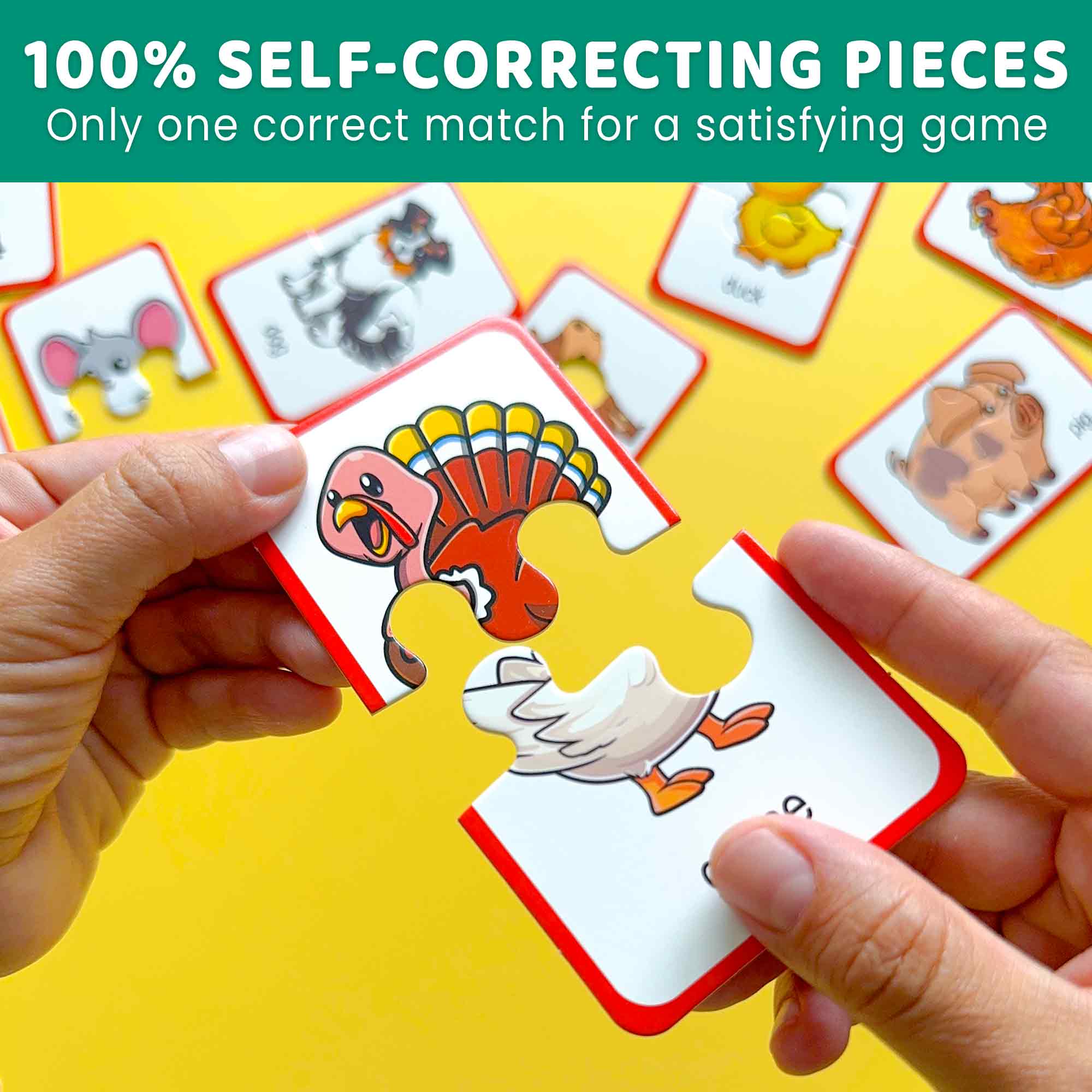 Matching Puzzle for Toddlers - 16 Pairs Farm Animals - Image 3