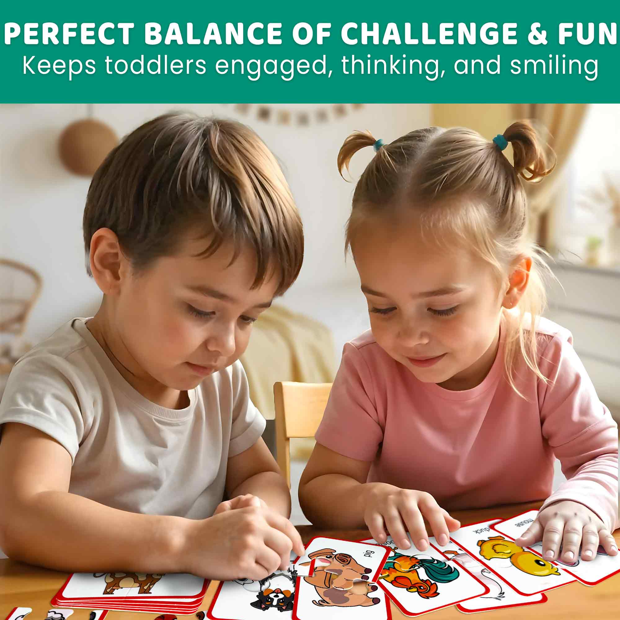 Matching Puzzle for Toddlers - 16 Pairs Farm Animals - Image 4