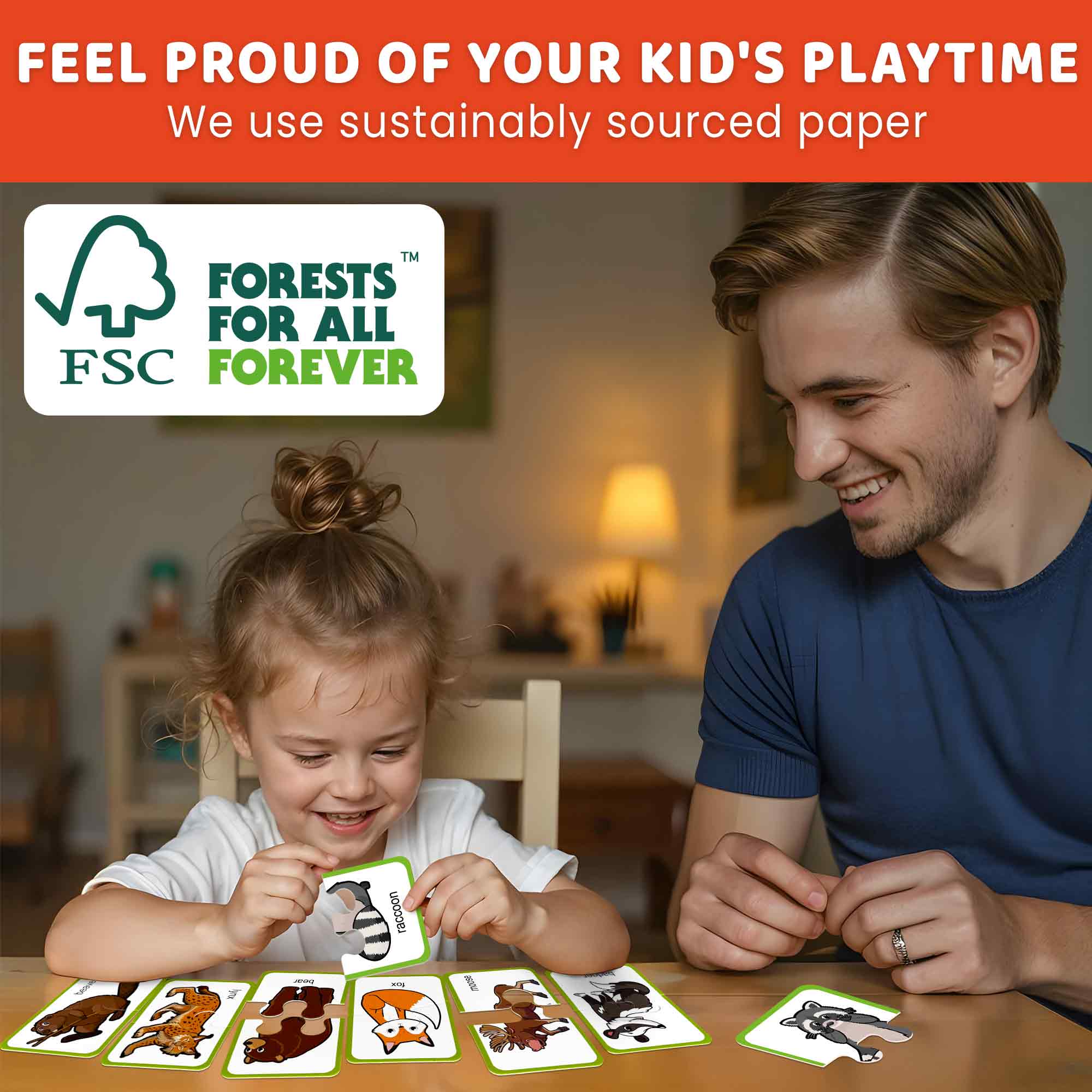 Matching Puzzle for Toddlers - 16 Pairs Forest Animals - Image 5
