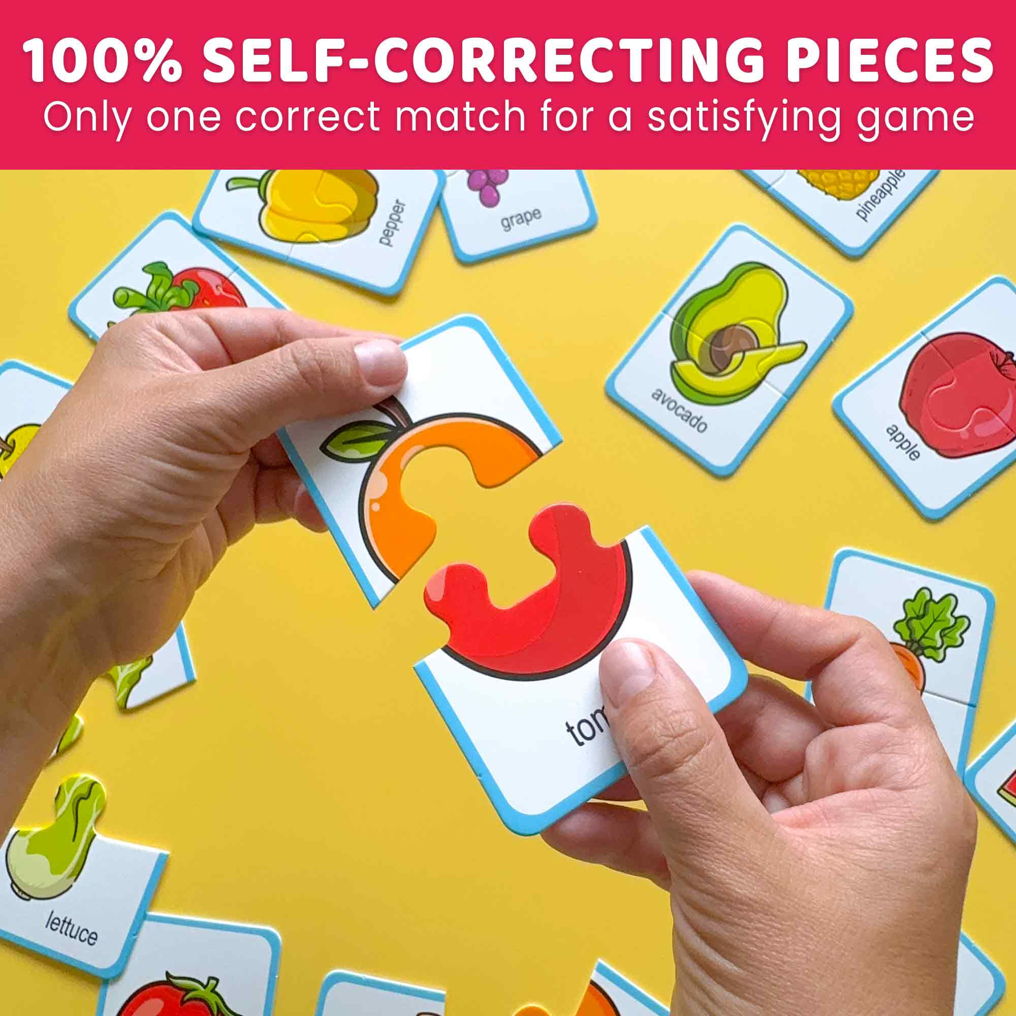 Matching Puzzle for Toddlers - 16 Pairs Fruits Veggies - Image 3