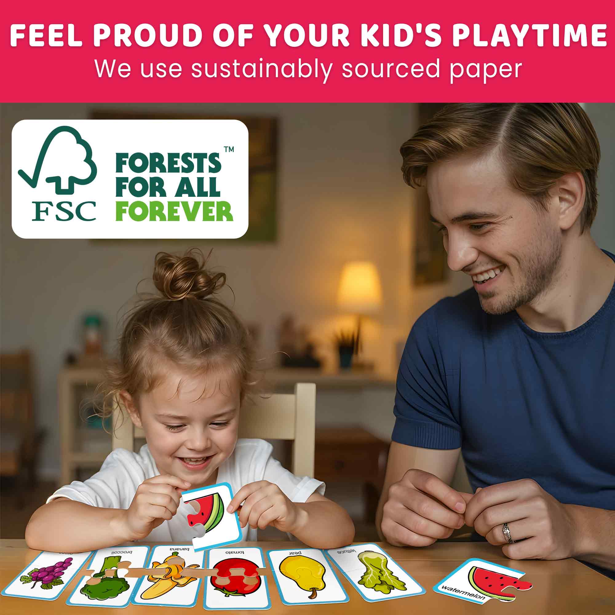 Matching Puzzle for Toddlers - 16 Pairs Fruits Veggies - Image 5