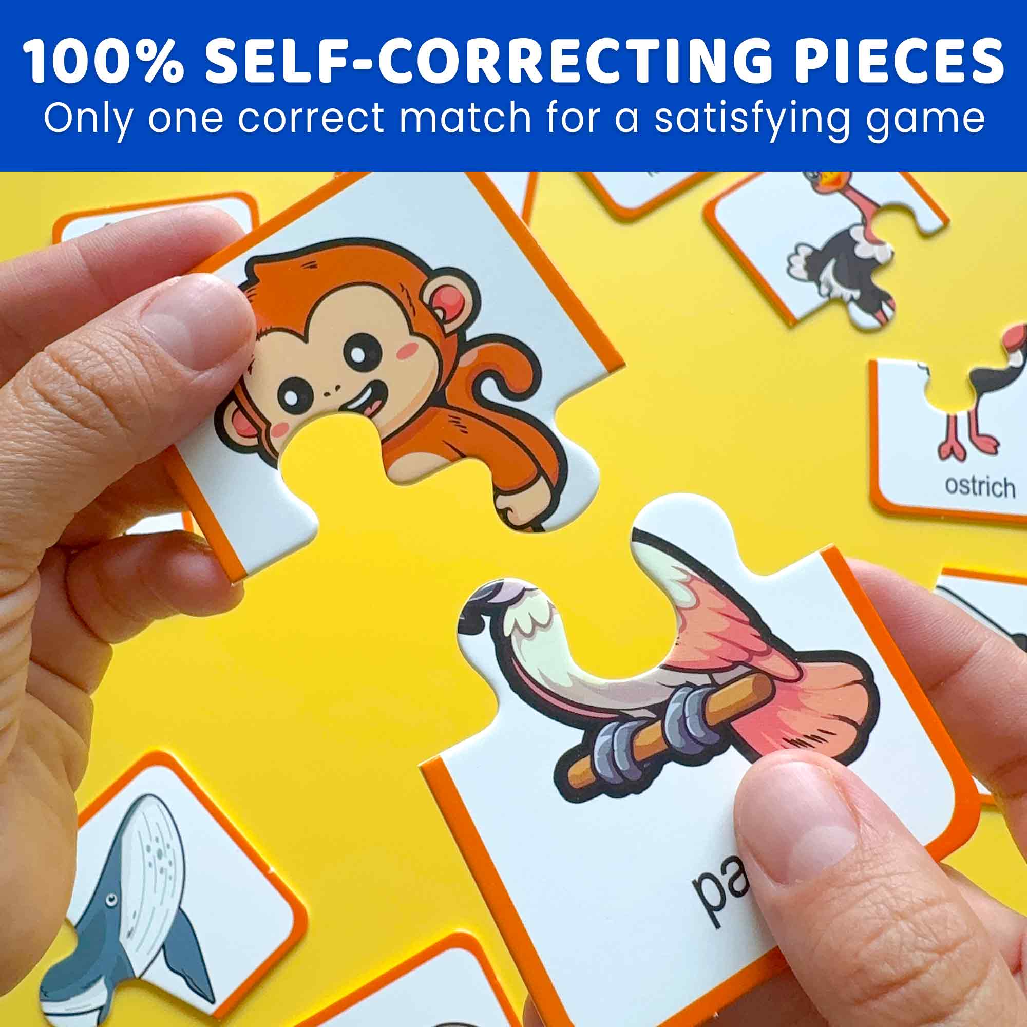 Matching Puzzle for Toddlers - 16 Pairs Wild Animals - Image 3