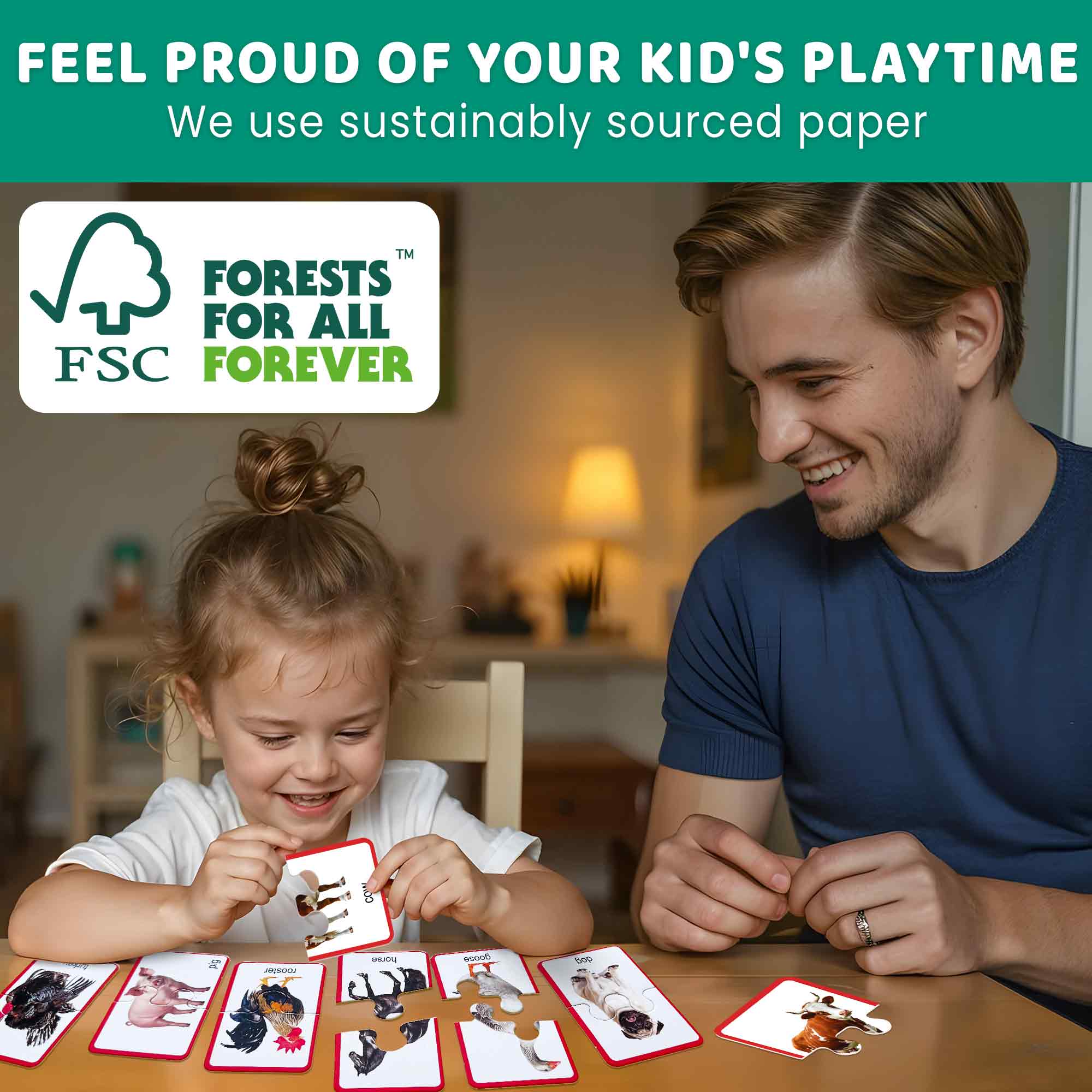 Matching Puzzle for Toddlers - 16 Realistic Pairs Farm Animals - Image 5