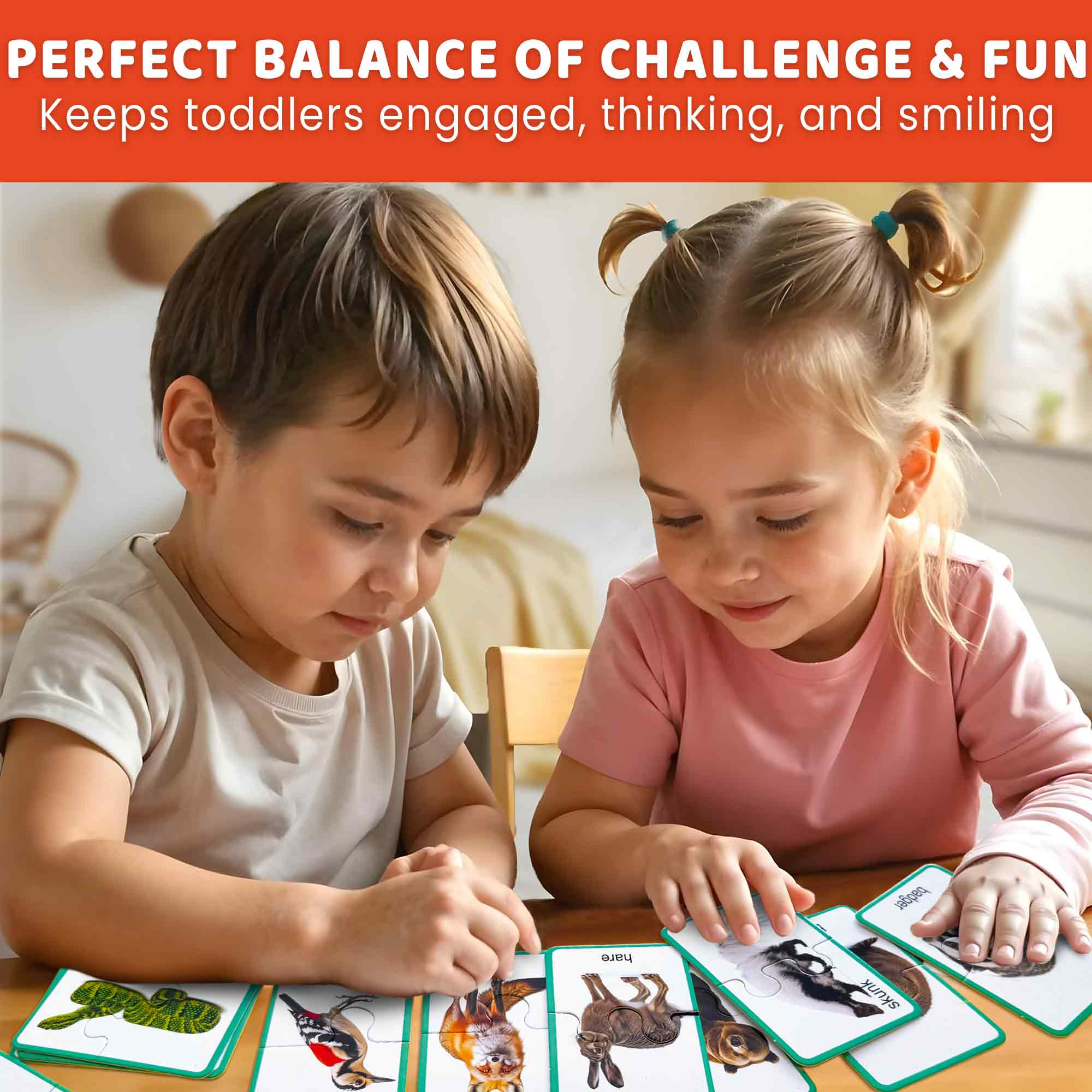 Matching Puzzle for Toddlers - 16 Realistic Pairs Forest Animals - Image 4