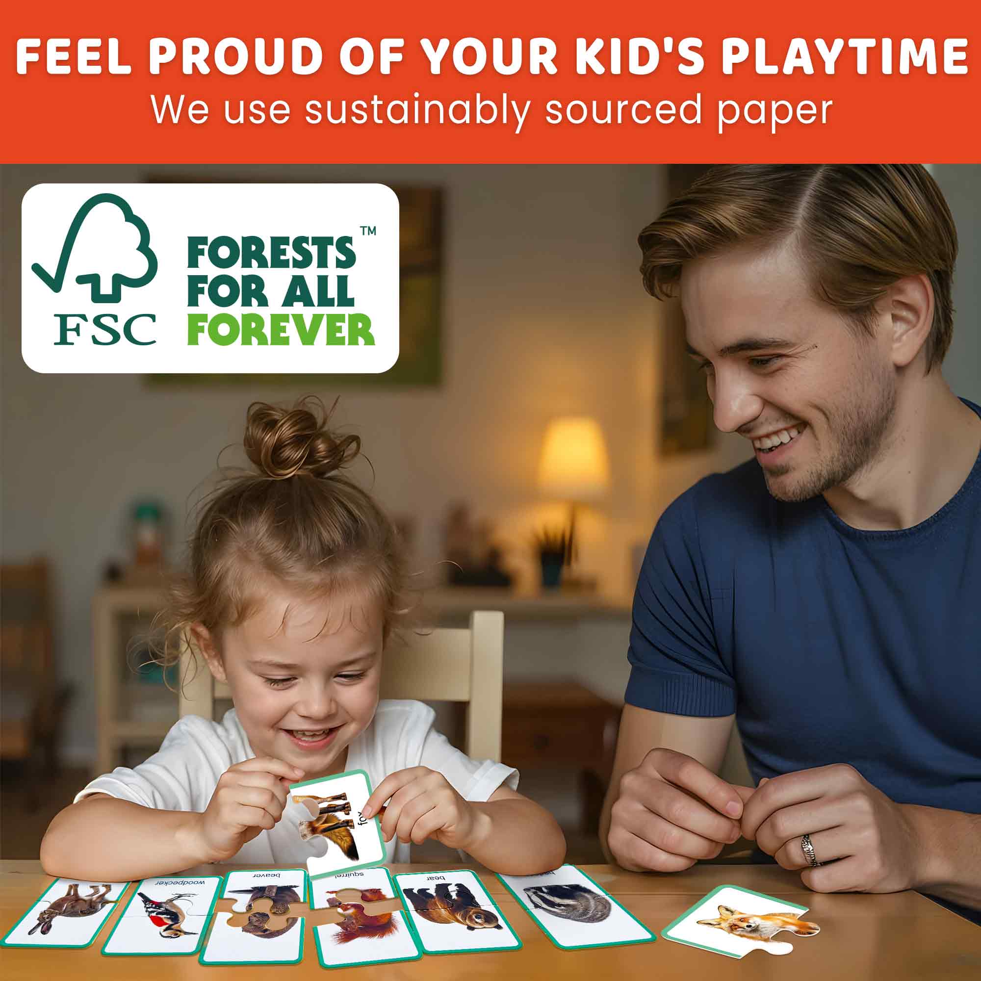 Matching Puzzle for Toddlers - 16 Realistic Pairs Forest Animals - Image 5